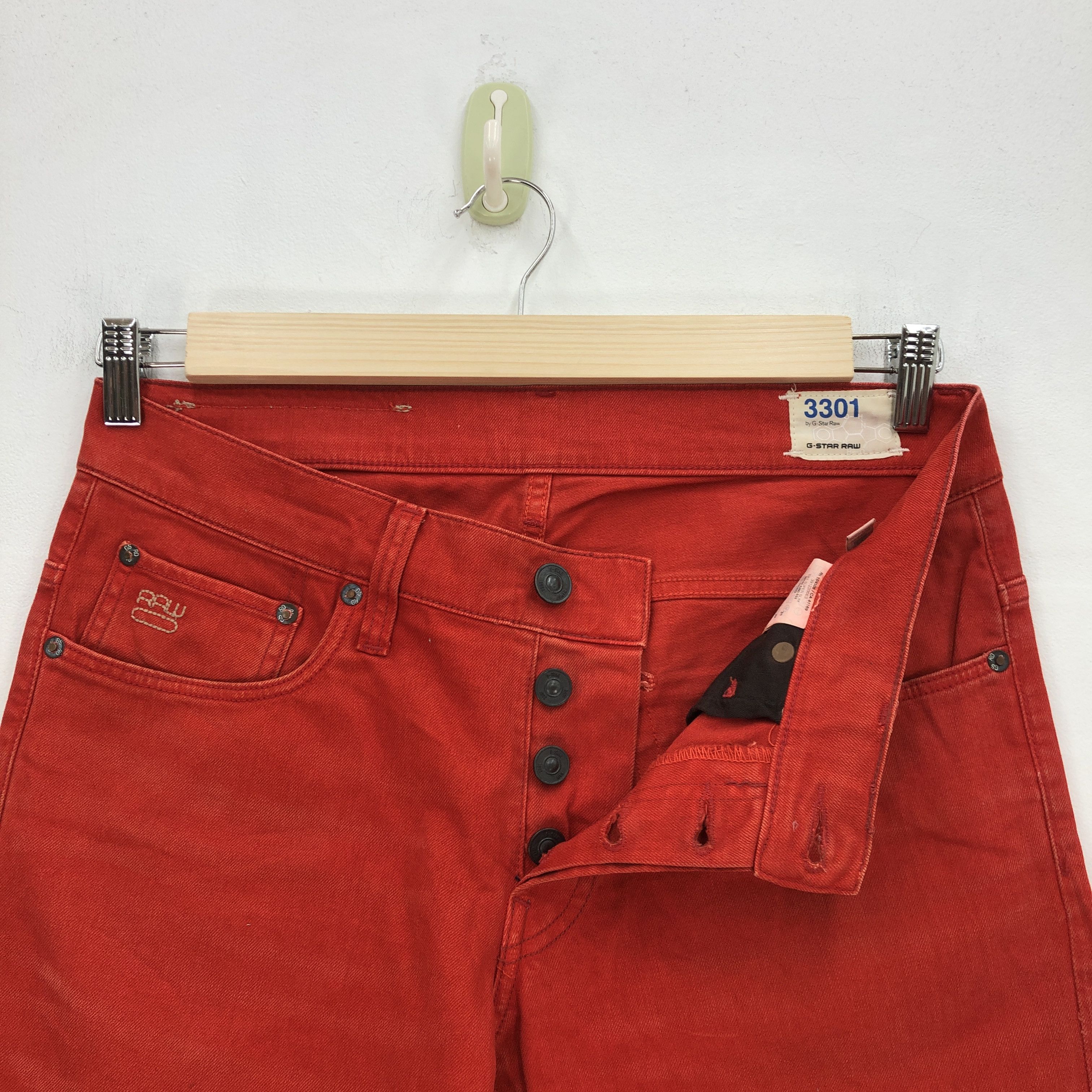 G-Star Vintage G-Star Raw Jeans Japanese Denim Red Colour Pants Size US 33 - 5 Thumbnail