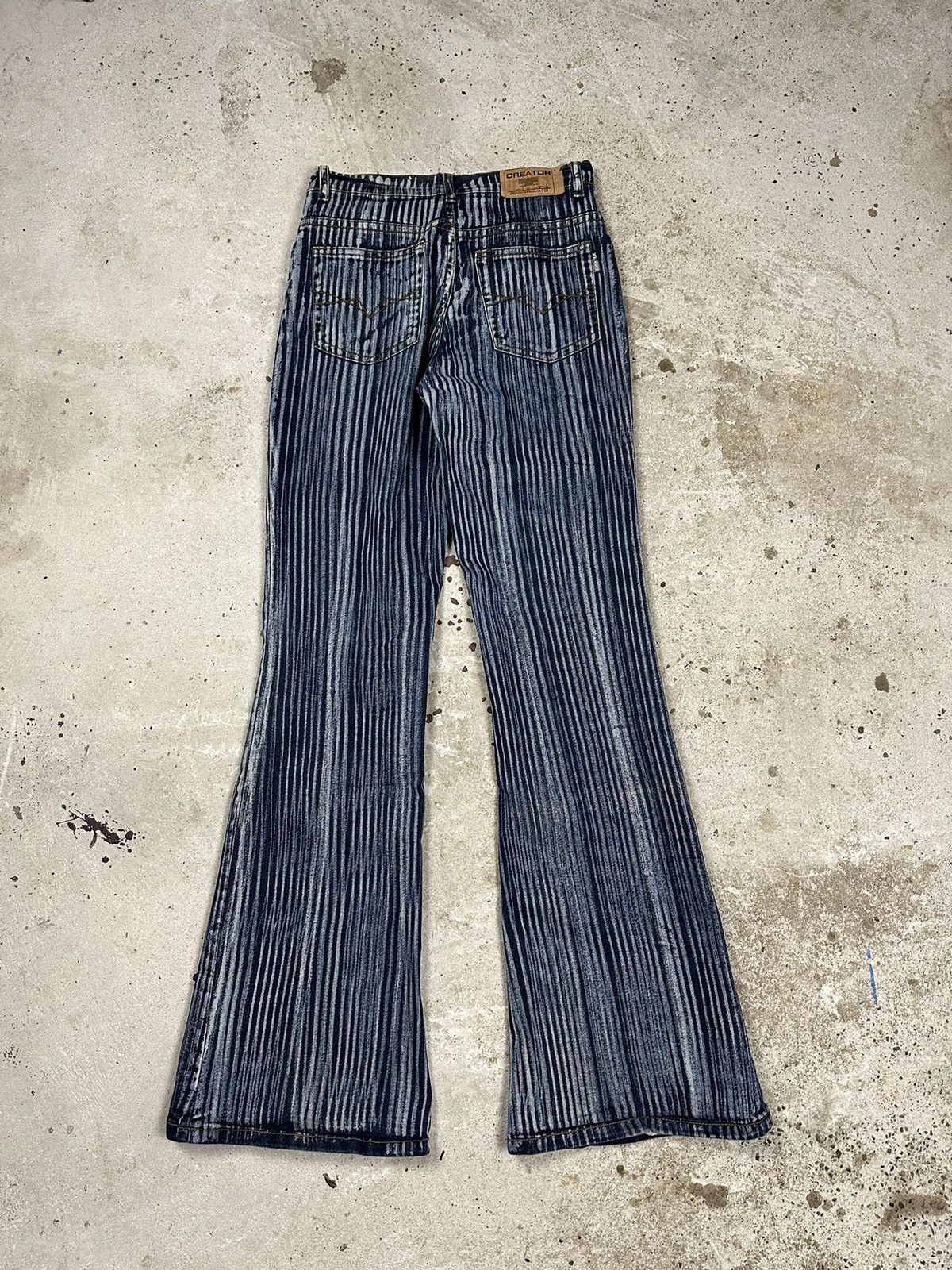 If Six Was Nine × Le Grande Bleu (L.G.B.) × Vintage Vintage Y2K Flare Wide Legs Striped Bootcut Pants Size US 27 - 3 Thumbnail
