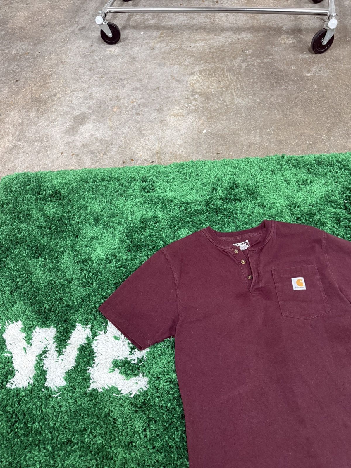 Carhartt Vintage Carhartt Maroon Burgundy Red Pocket Logo Tee Size US S / EU 44-46 / 1 - 2 Thumbnail