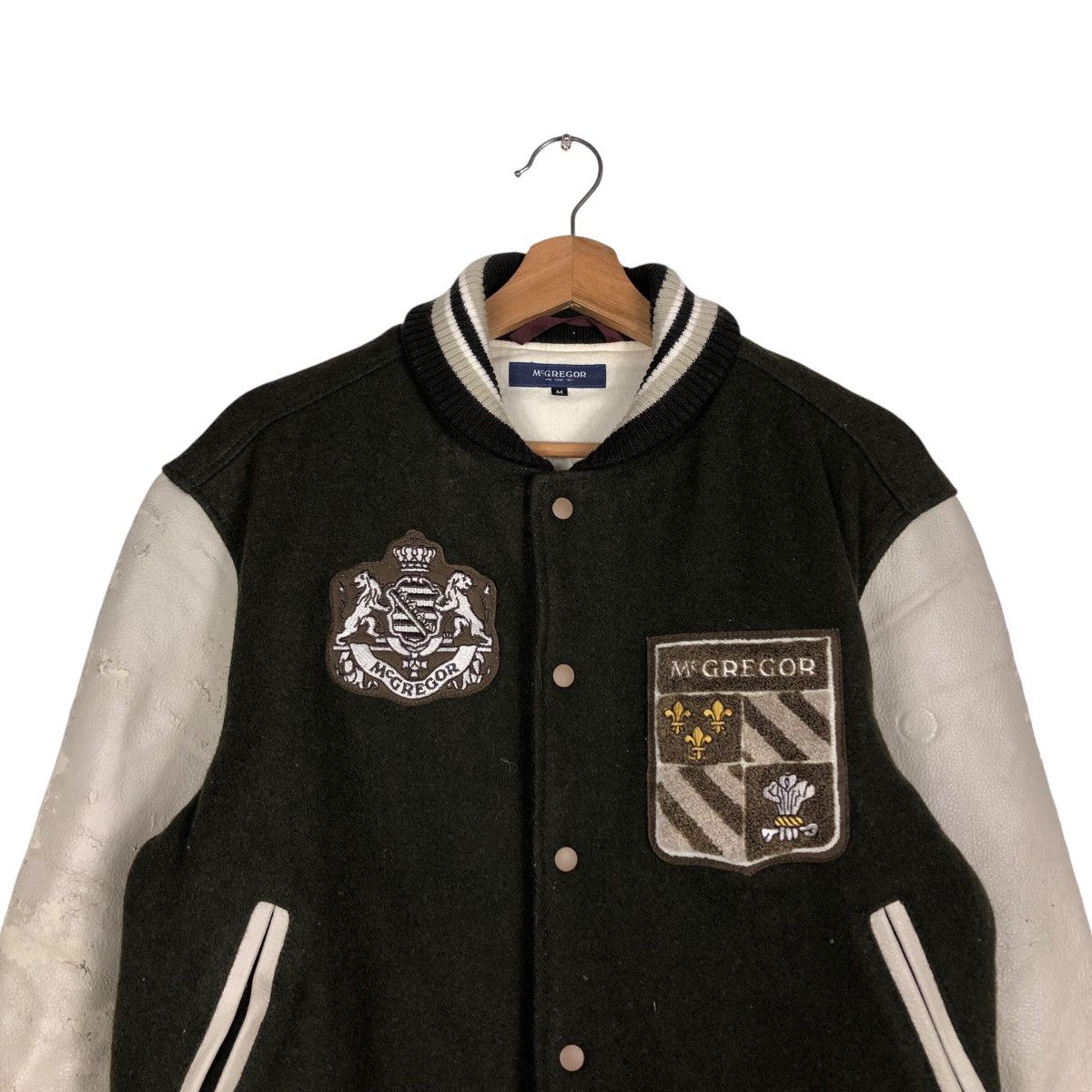 Japanese Brand 📌Vintage Bomber Varsity Jacket Leather Mc Gregor Big Logo Size US M / EU 48-50 / 2 - 4 Thumbnail