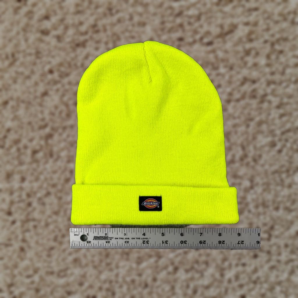 Dickies Dickies Beanie Toque Adult One Size Neon Yellow Knit 100% Acrylic Workwear Ski Hat Men Yellow Knit Beanie 90s Outdoor Logo Mens Size ONE SIZE - 1 Thumbnail