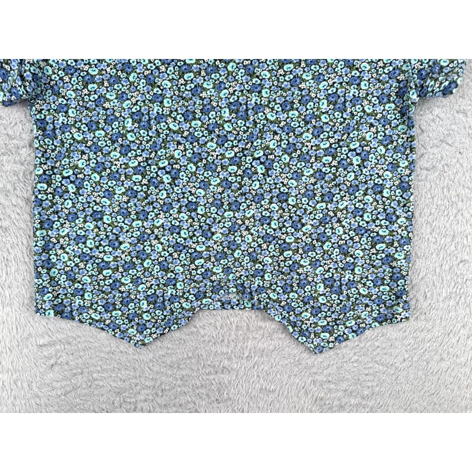 Tommy Hilfiger Tommy Hilfiger Shirt Women Small Blue Floral Crew Neck Cotton Blend Short Sleeve Size S / US 4 / IT 40 - 5 Thumbnail