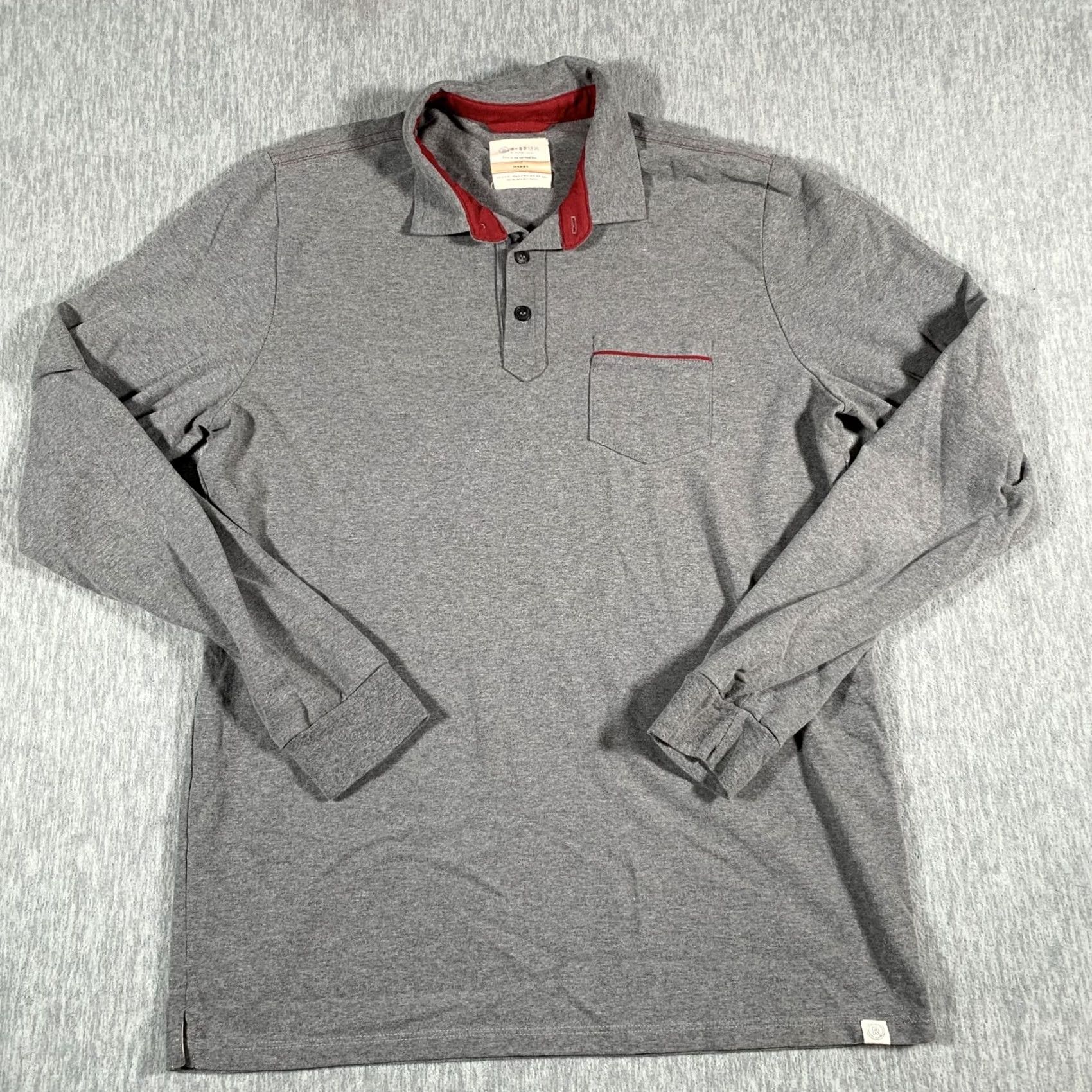 Marine Layer VINTAGE Marine Layer Re-Spun Polo Shirt Mens Large Gray Long Sleeve Pocket Casual Size US L / EU 52-54 / 3 - 2 Thumbnail
