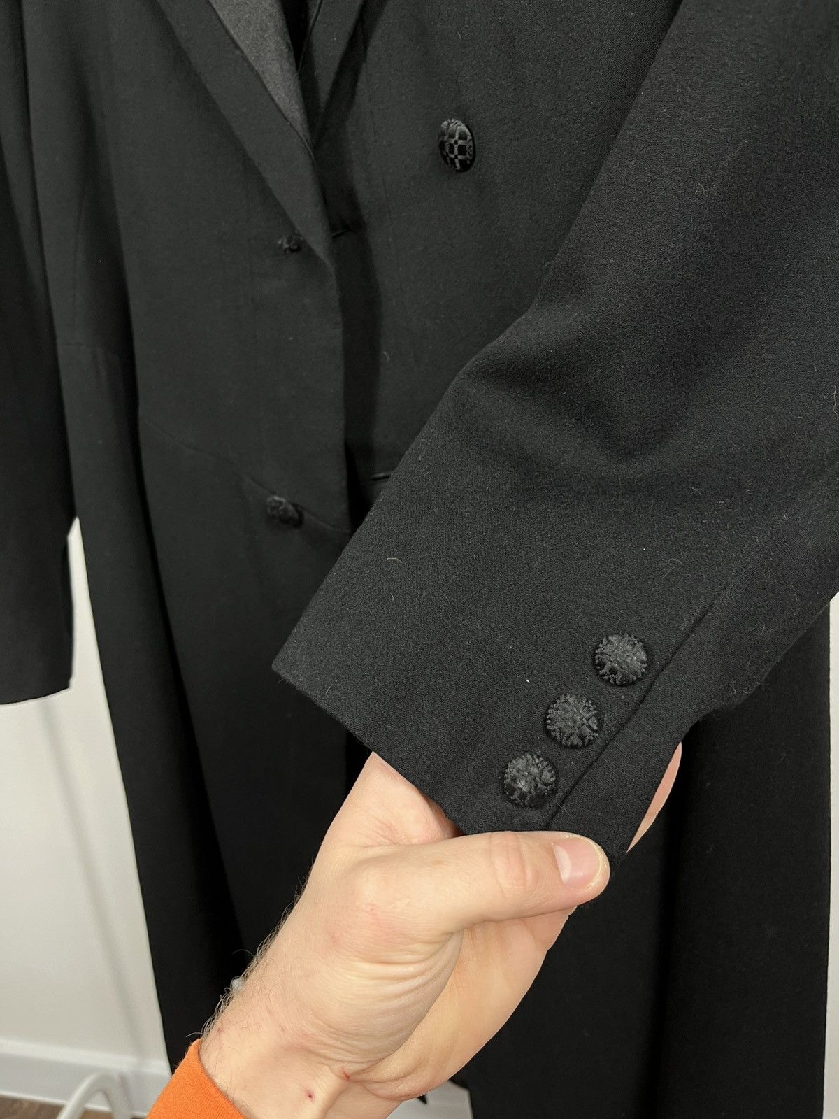 Other Vintage Black Tailcoat Style Long Coat Jacket Satin Collar Size US S / EU 44-46 / 1 - 5 Thumbnail