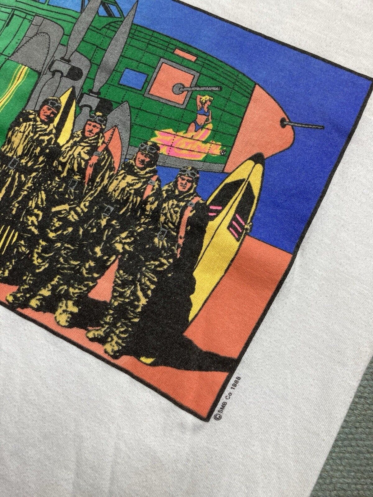 Vintage 80s t shirt Hobie surf force fighter jet youth L baby tee Size XS / US 0-2 / IT 36-38 - 3 Thumbnail