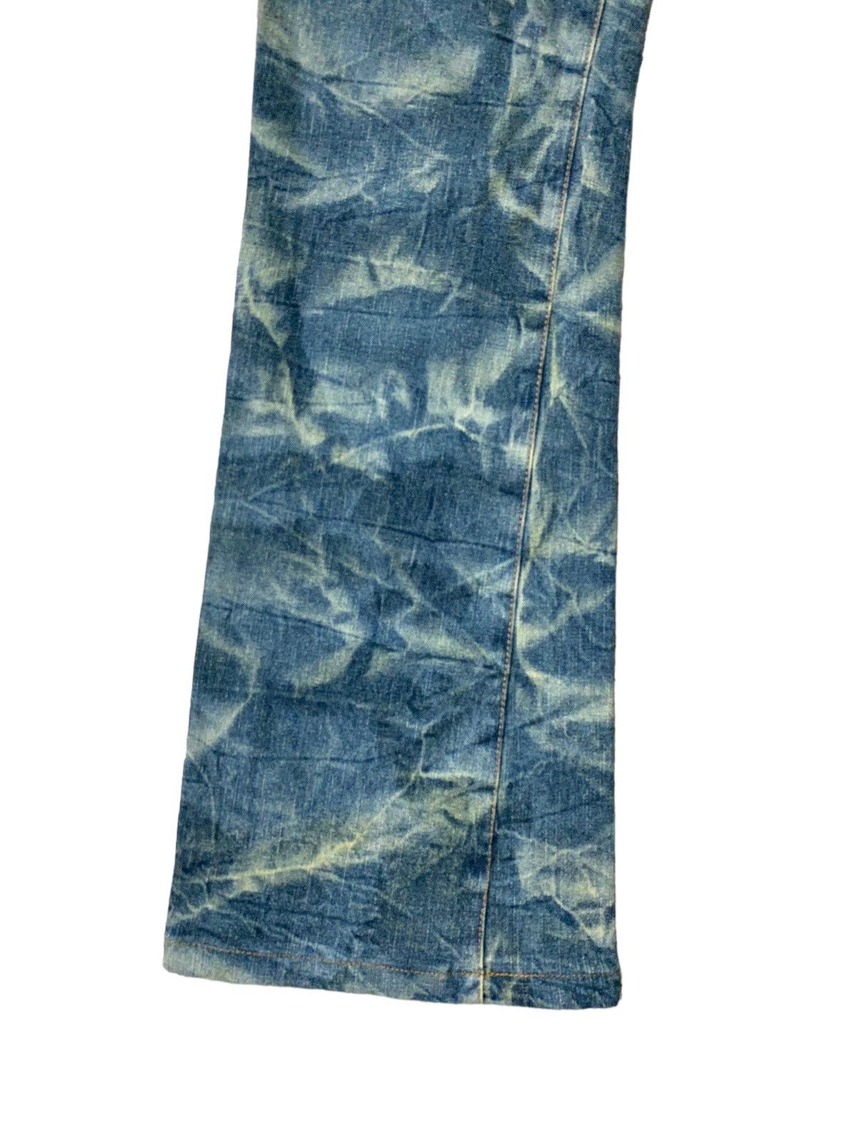 Japanese Brand Flared Smoked Acid Wash Bootcut Denim Jeans Size US 26 / EU 42 - 8 Thumbnail