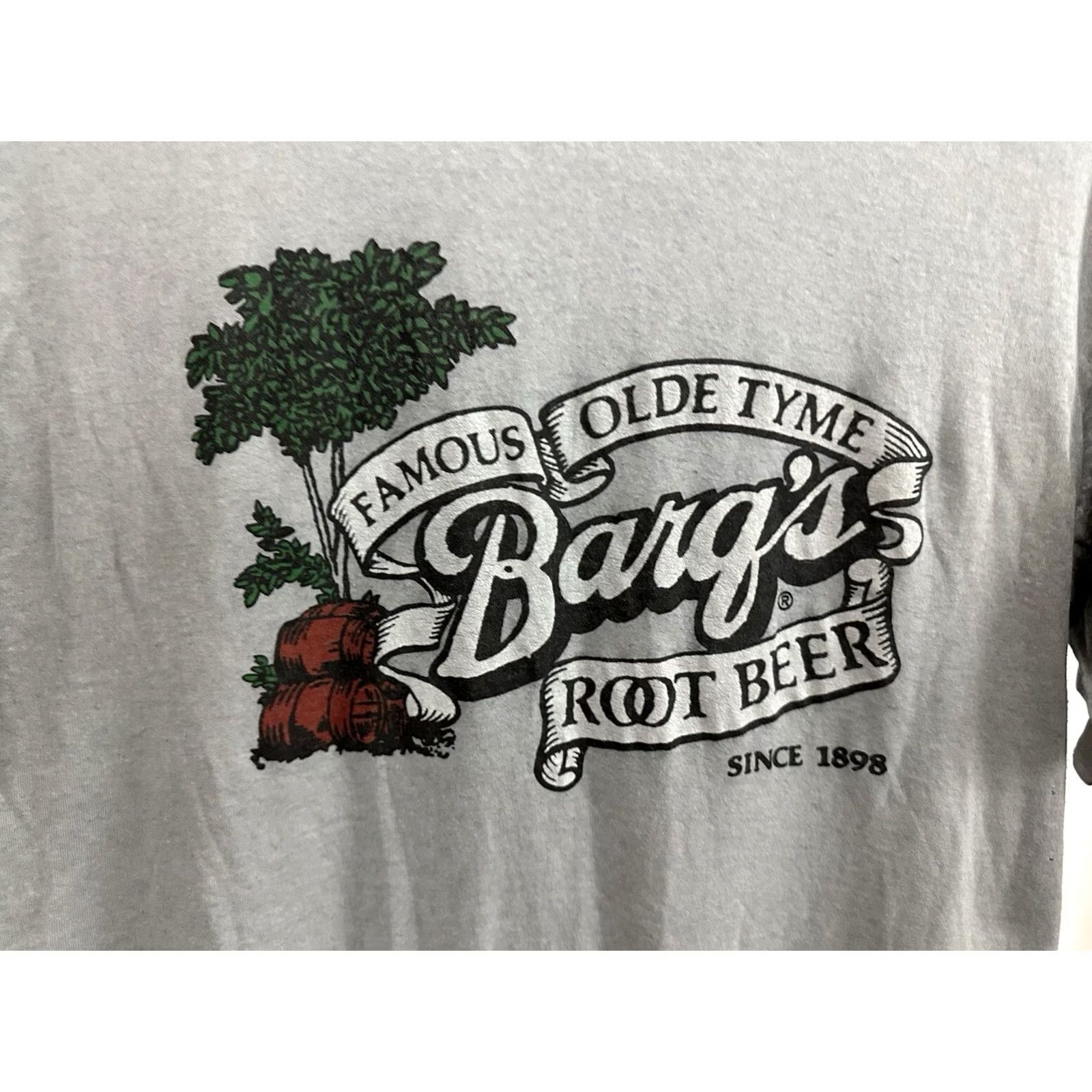 TEE JAYS VTG 80s Barq's Root Beer Super Paper Thin Burnout Worn WIP Gray T-Shirt L Mens Shirt Distressed Thrashed Size US L / EU 52-54 / 3 - 4 Thumbnail