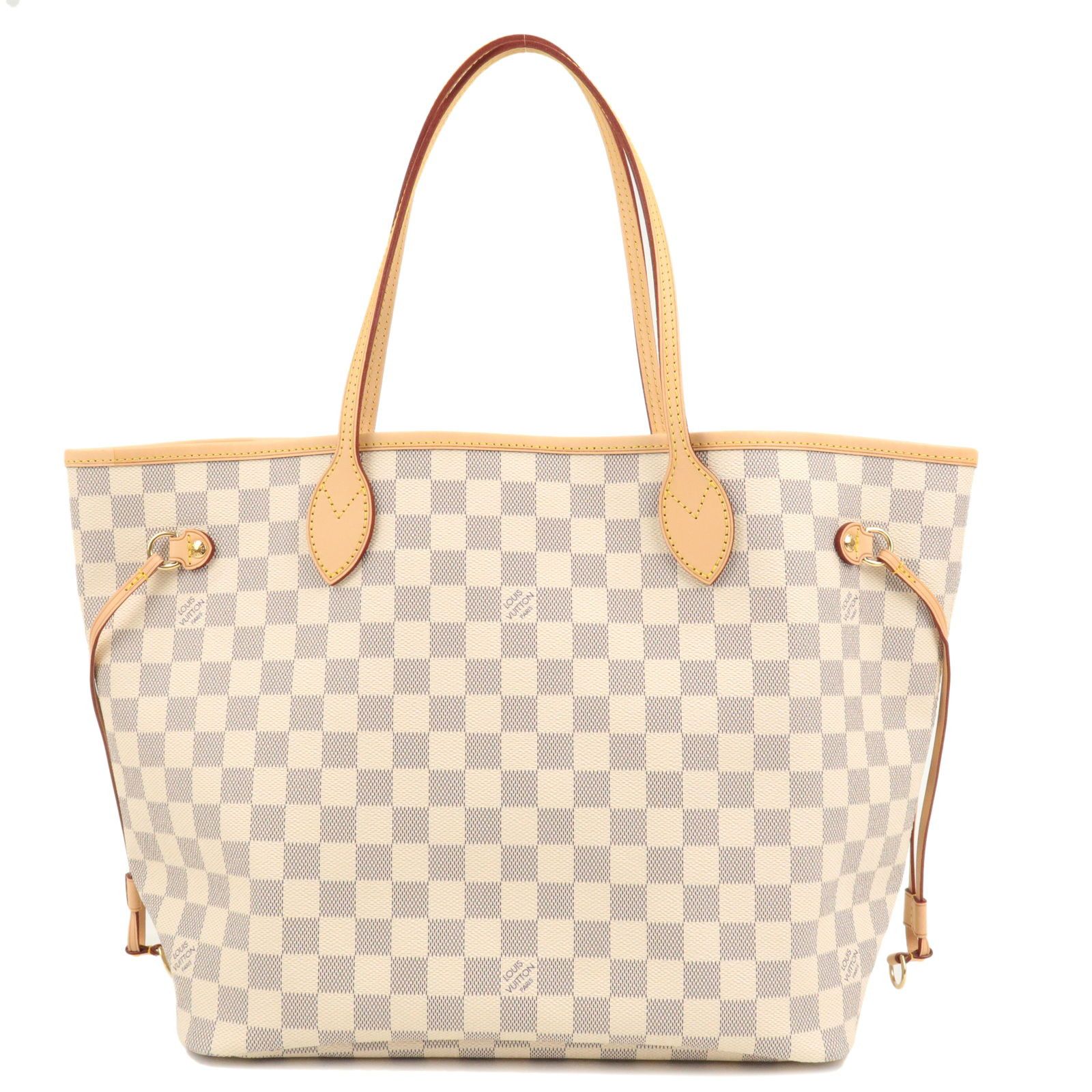 Louis Vuitton Damier Azur Neverfull MM Tote Bag Rose Ballerine