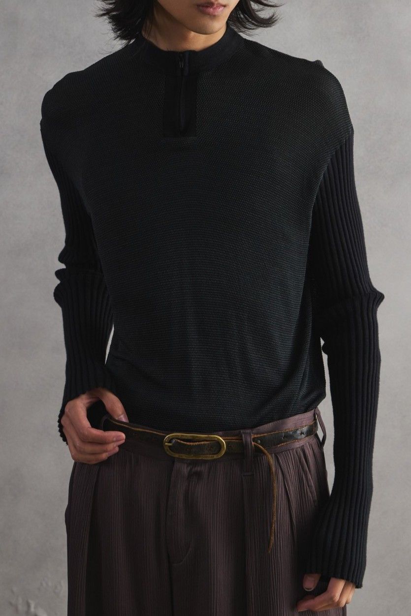 Y's for Men Y’s for Men Half-Zip Mesh Knit Top Size US M / EU 48-50 / 2 - 1 Thumbnail