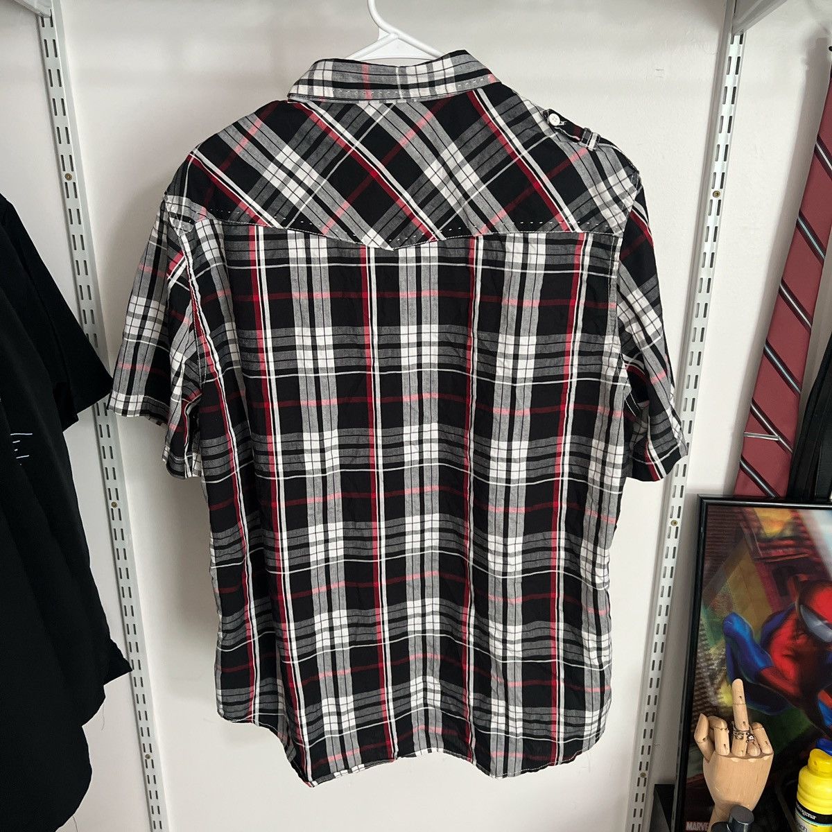 Other y2k Plaid Machine Custom Co. Button Up Shortsleeve Size US XL / EU 56 / 4 - 2 Thumbnail