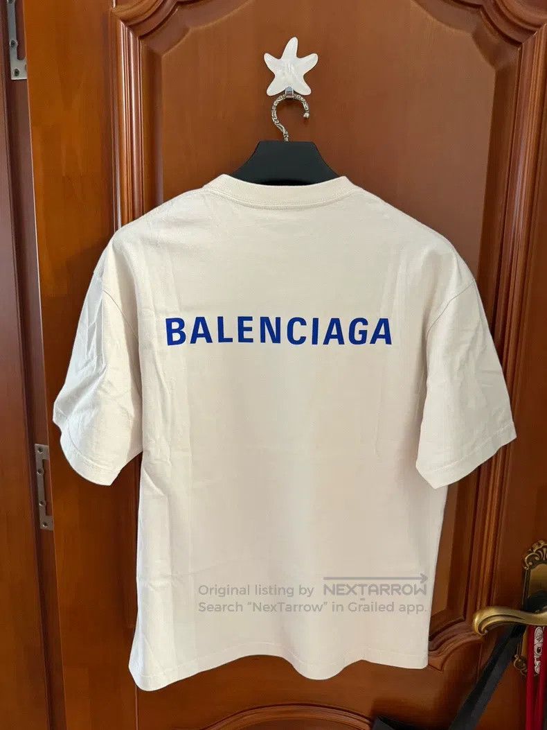 Balenciaga Balenciaga Beige Front and Back Logo Short Sleeve Size US S / EU 44-46 / 1 - 2 Thumbnail