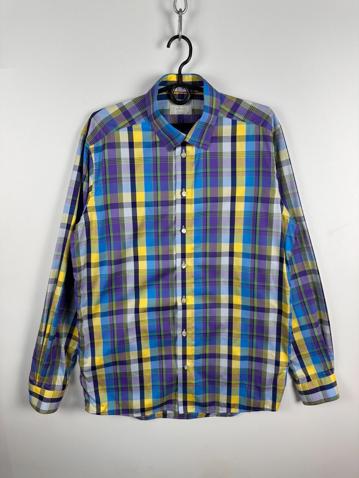 Eton Eton Long Sleeve Checkered Shirt Blue Yellow Size 42 16 1\2 Size US M / EU 48-50 / 2 - 1 Thumbnail