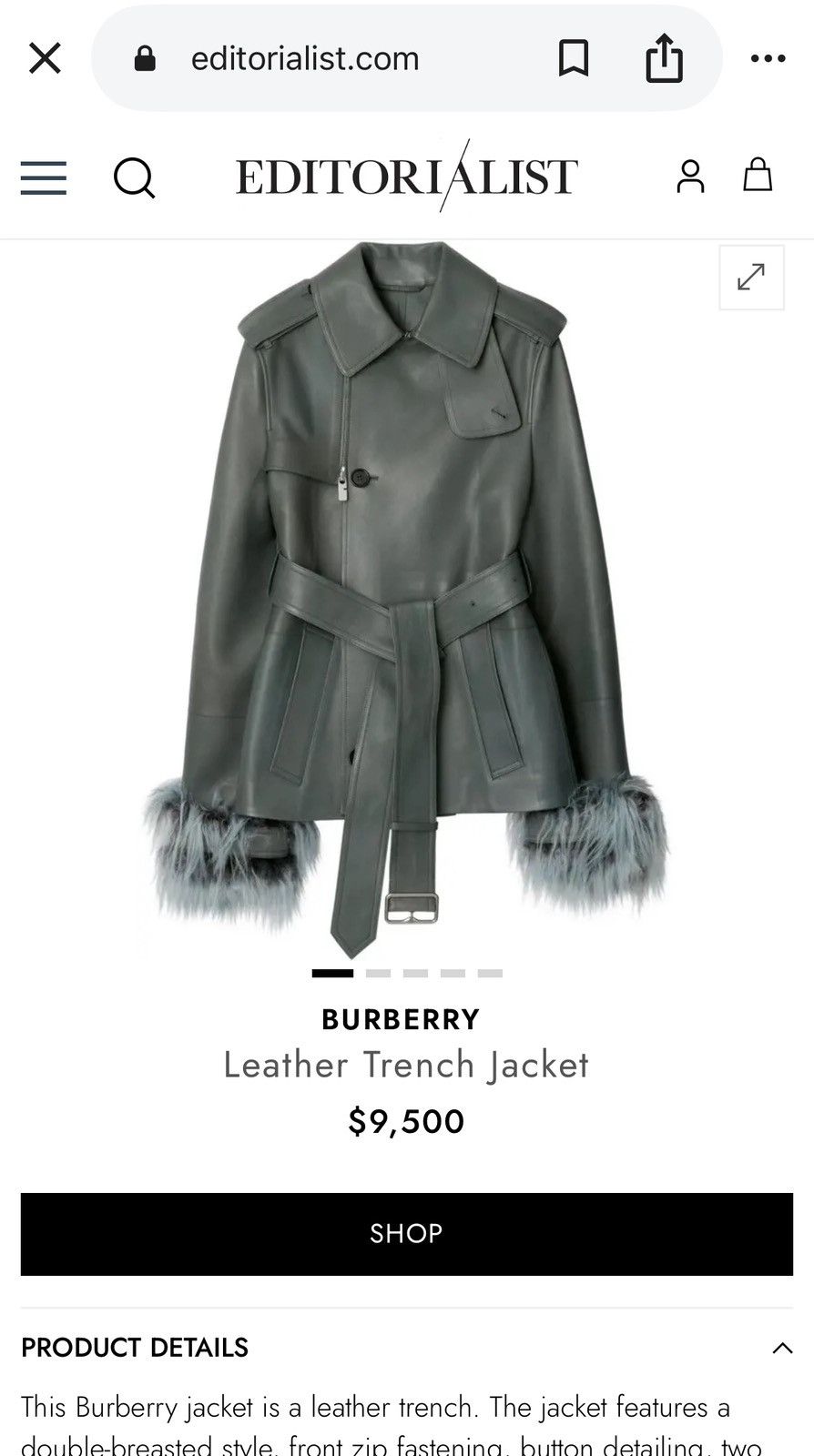 Burberry Burberry leather trench jacket Size M / US 6-8 / IT 42-44 - 1 Thumbnail