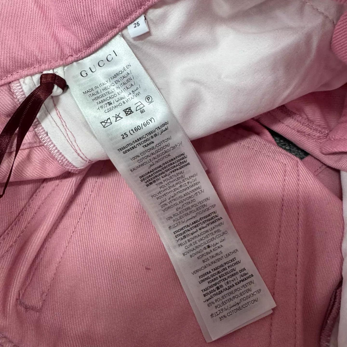 Gucci Gucci New Pink Crystal Flower Trim Denim Shorts 25 Size 25" / US 0 / IT 36 - 6 Thumbnail
