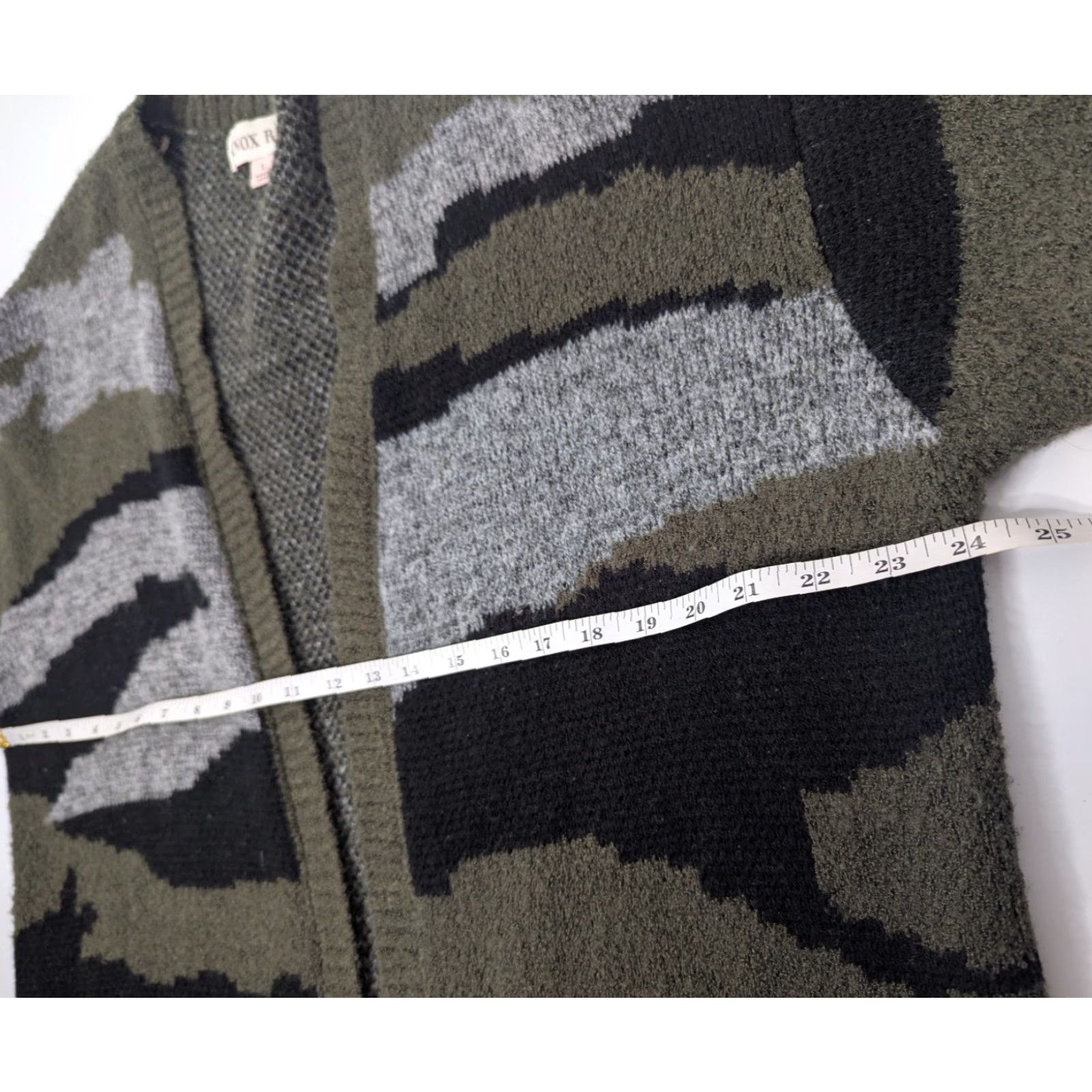 Vintage VINTAGE Knox Rose Camo Cardigan Women Sweater Large Olive Long Sleeve Open Front Boho Size L / US 10 / IT 46 - 6 Thumbnail