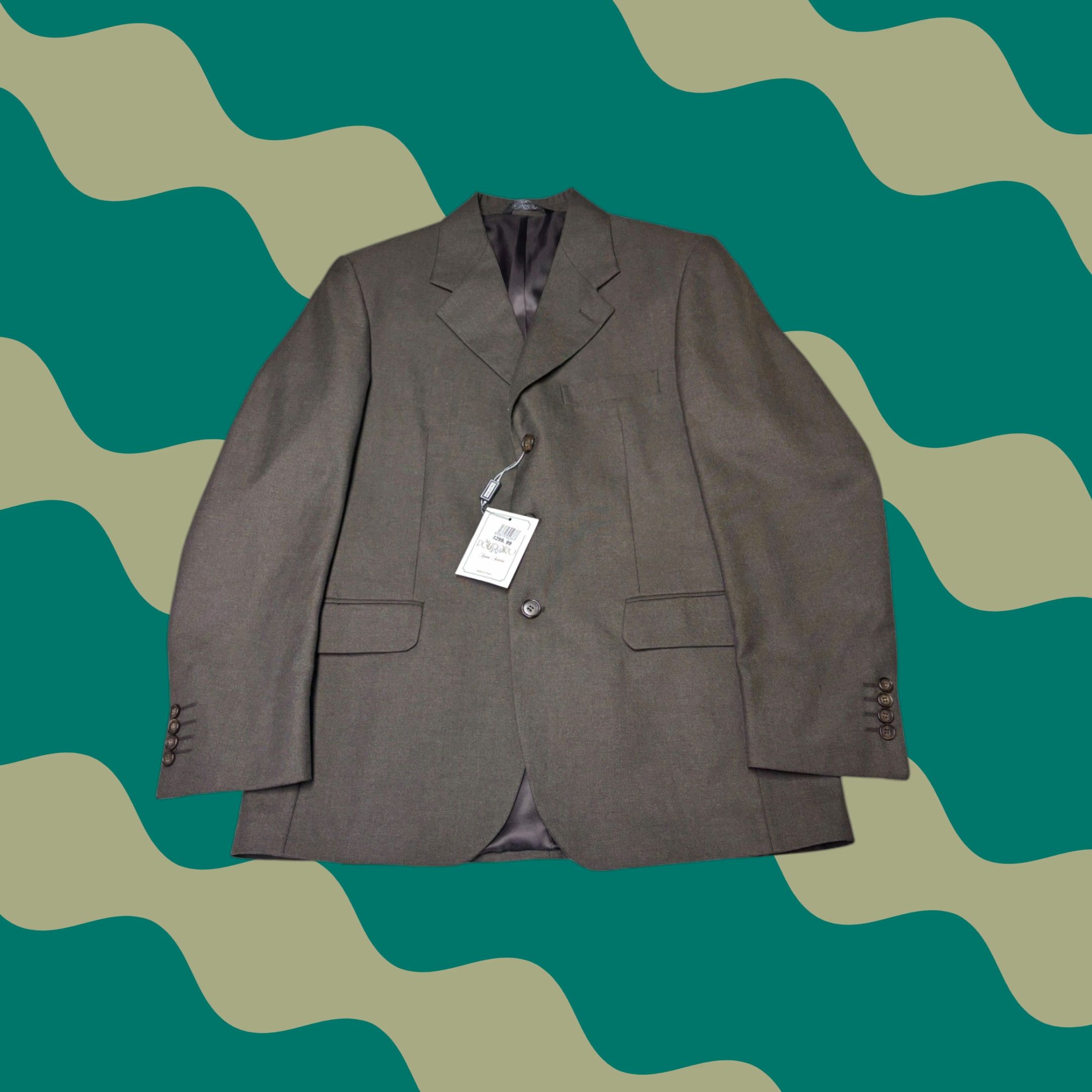 Vintage Creazioni Polidoro Antica Sartoria Two-Piece Suit Brown Wool 40 US 50UK Slim Classic Notch Lapel Men Formal Business Italy Size 40R - 1 Thumbnail