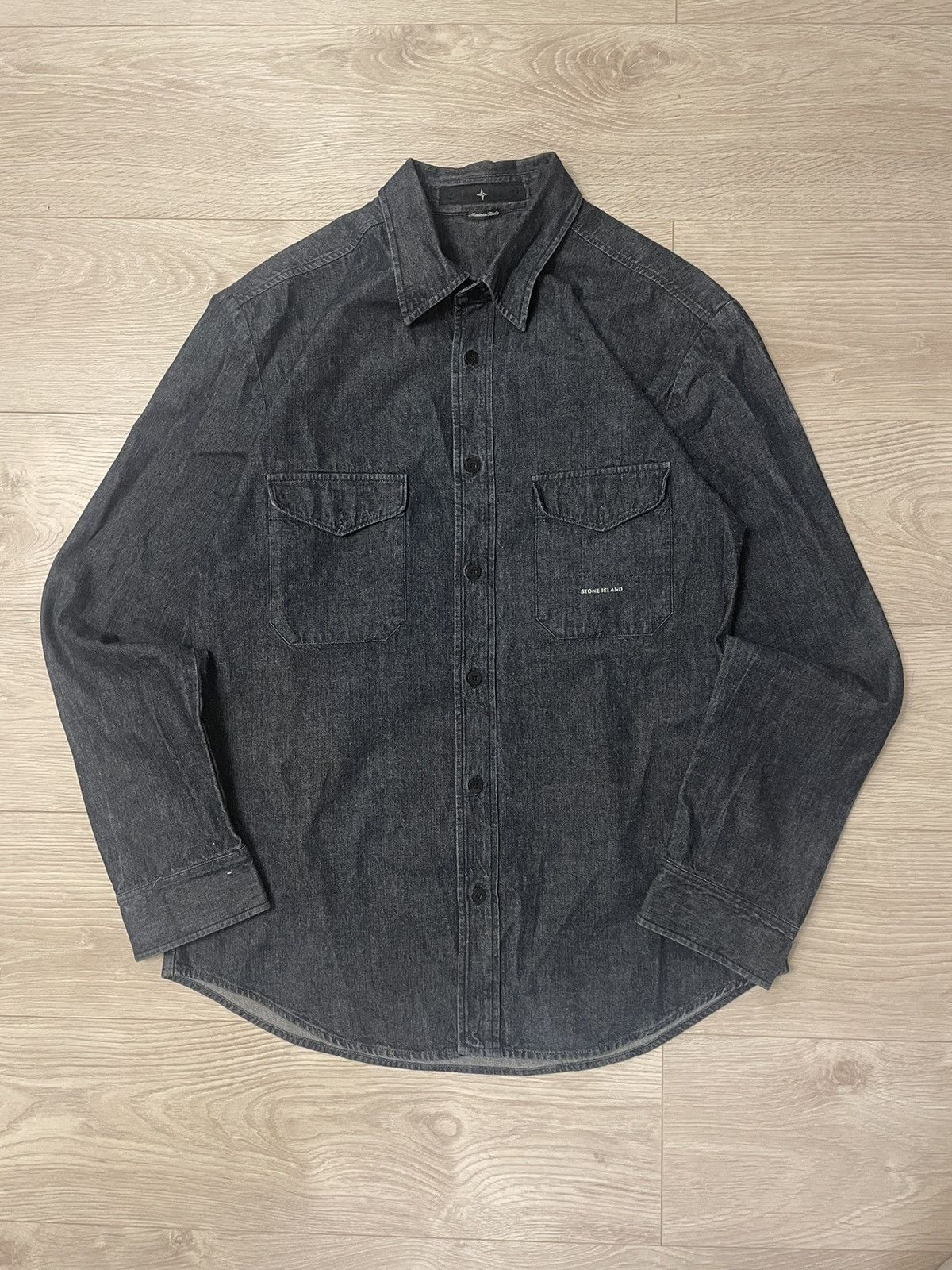 Stone Island ‼️FREE WW SHIP‼️ VINTAGE 2001 STONE ISLAND DENIM SHIRT ...