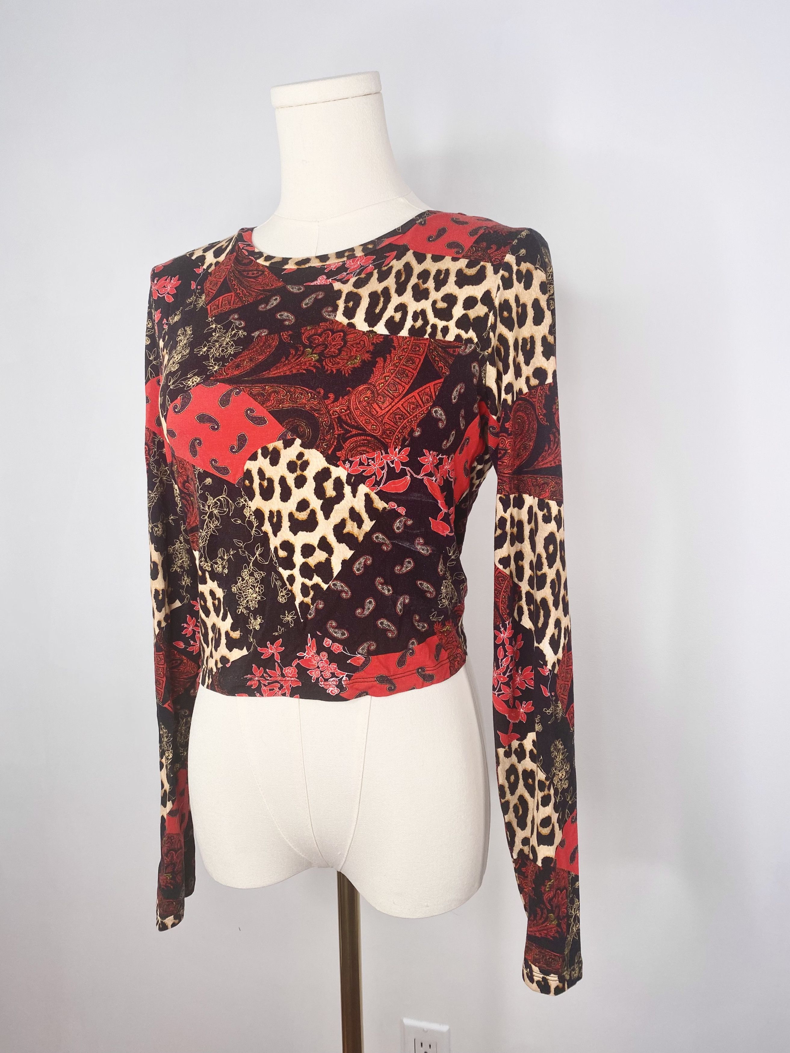 Alice + Olivia Patchwork Leopard & Paisley Sweater - Alice + Olivia Size S / US 4 / IT 40 - 2 Thumbnail