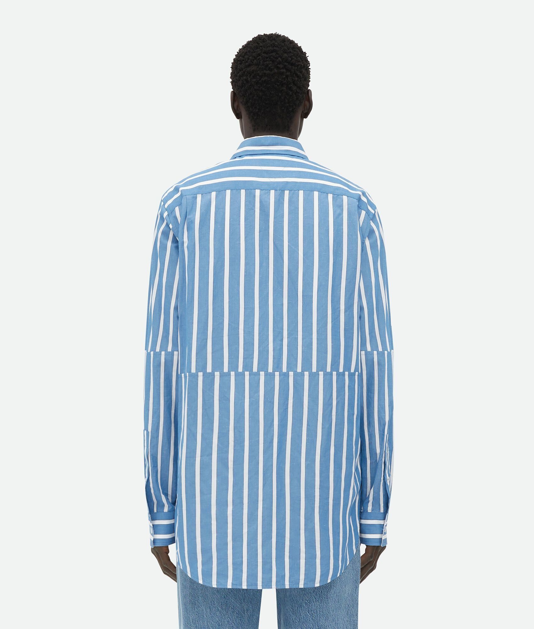 Bottega Veneta o1w1db10525 Cotton And Linen Relaxed Striped Shirt Size US M / EU 48-50 / 2 - 3 Thumbnail
