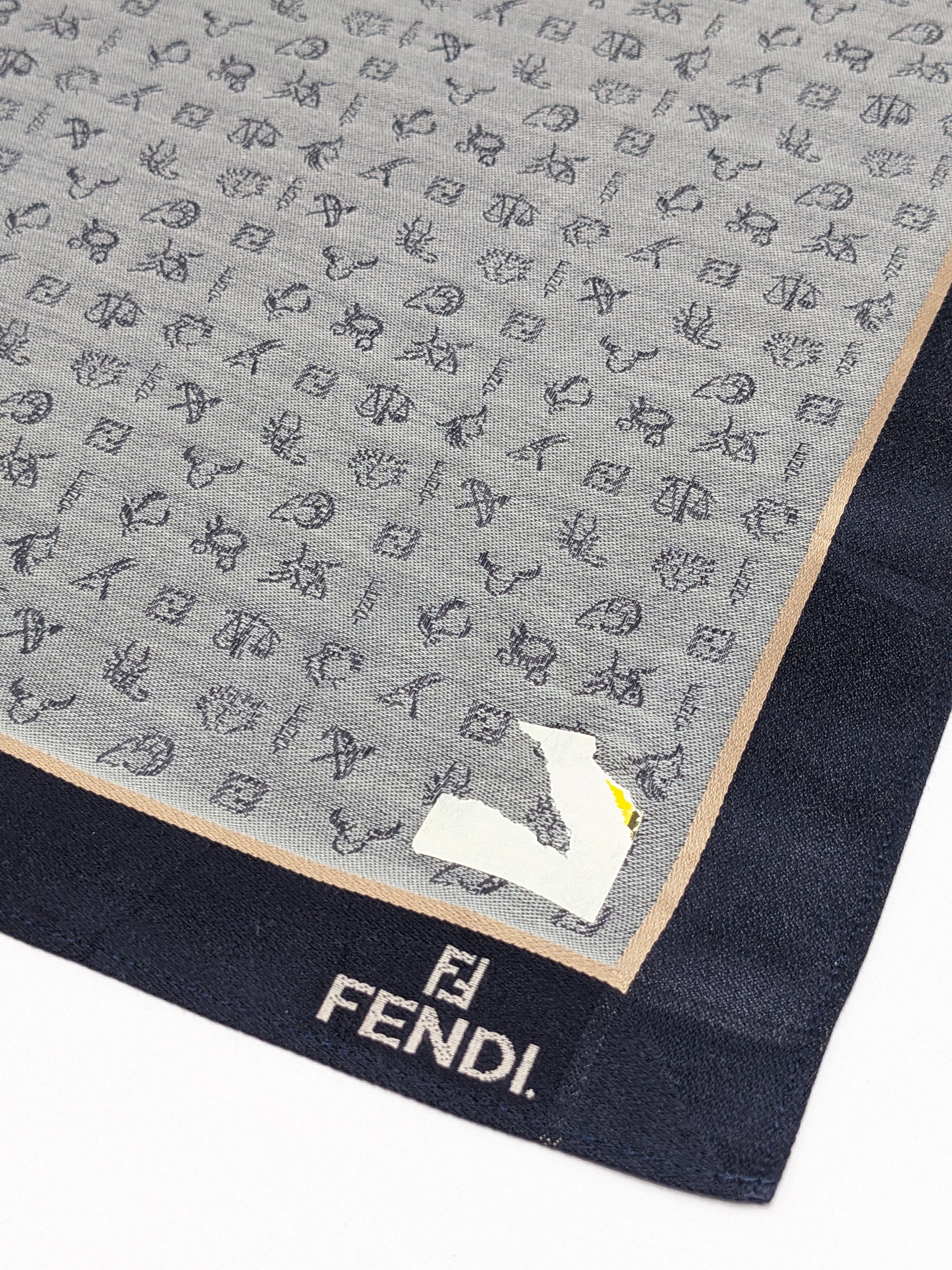 Fendi Vintage FENDI Navy Grey Zodiac Astrology Monogram Size ONE SIZE - 2 Thumbnail
