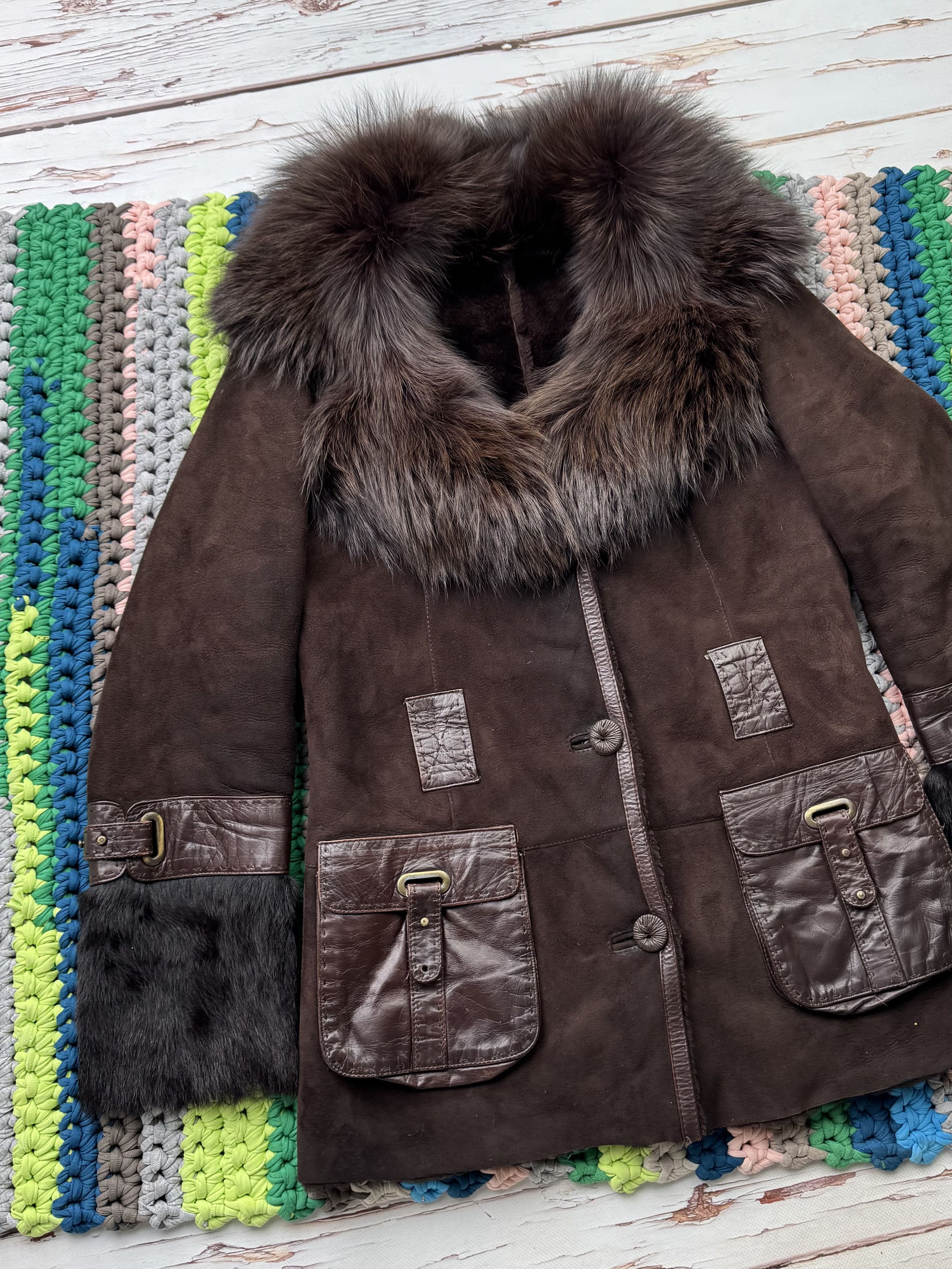 Hysteric Glamour Vintage Real Sheepskin Jacket With Real Fur Details D15V276) Size S / US 4 / IT 40 - 2 Thumbnail