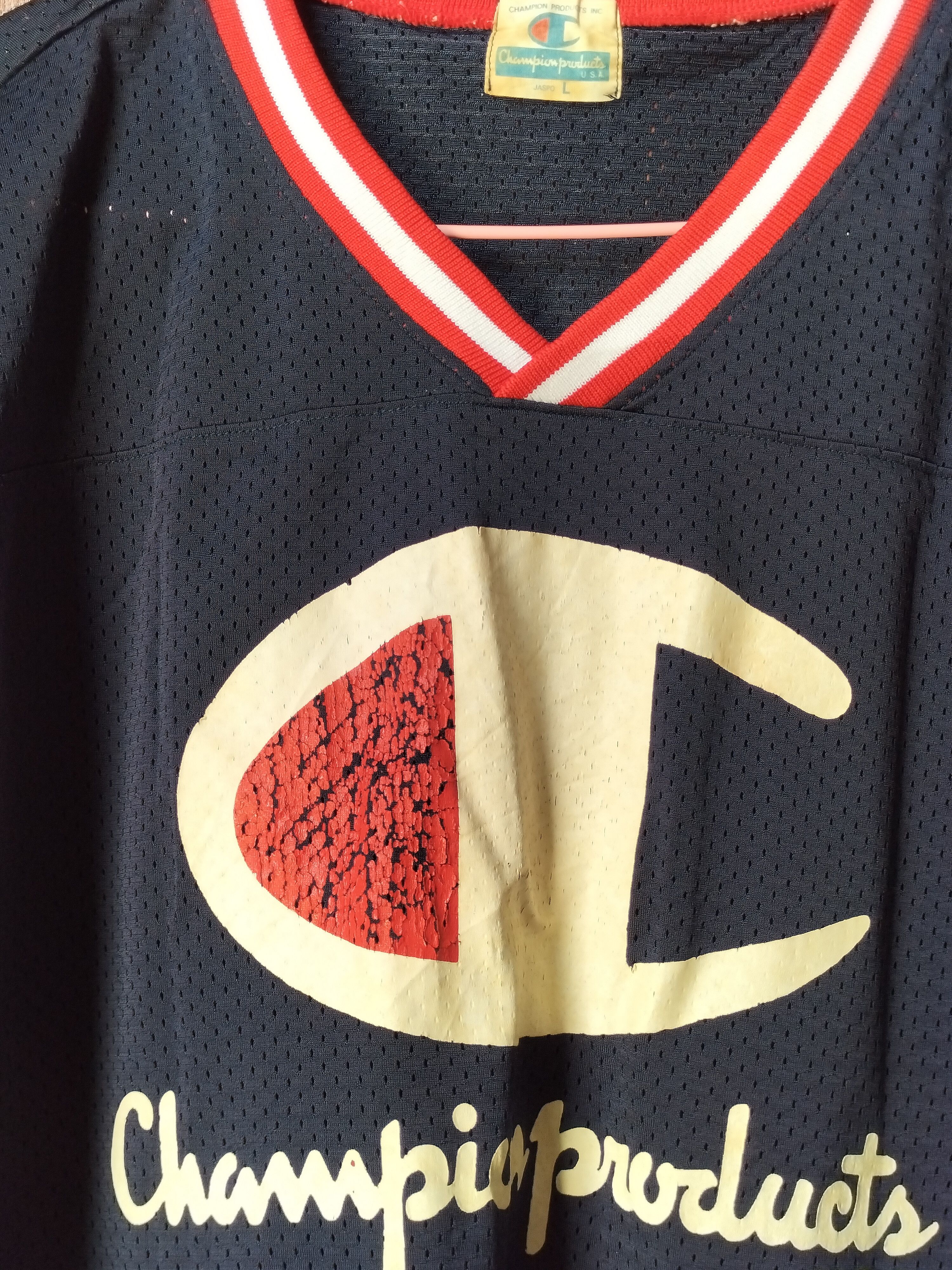 Champion Vintage 90s Champion Big Logo Jersey Raptees hip-hop fashion Size US L / EU 52-54 / 3 - 3 Thumbnail