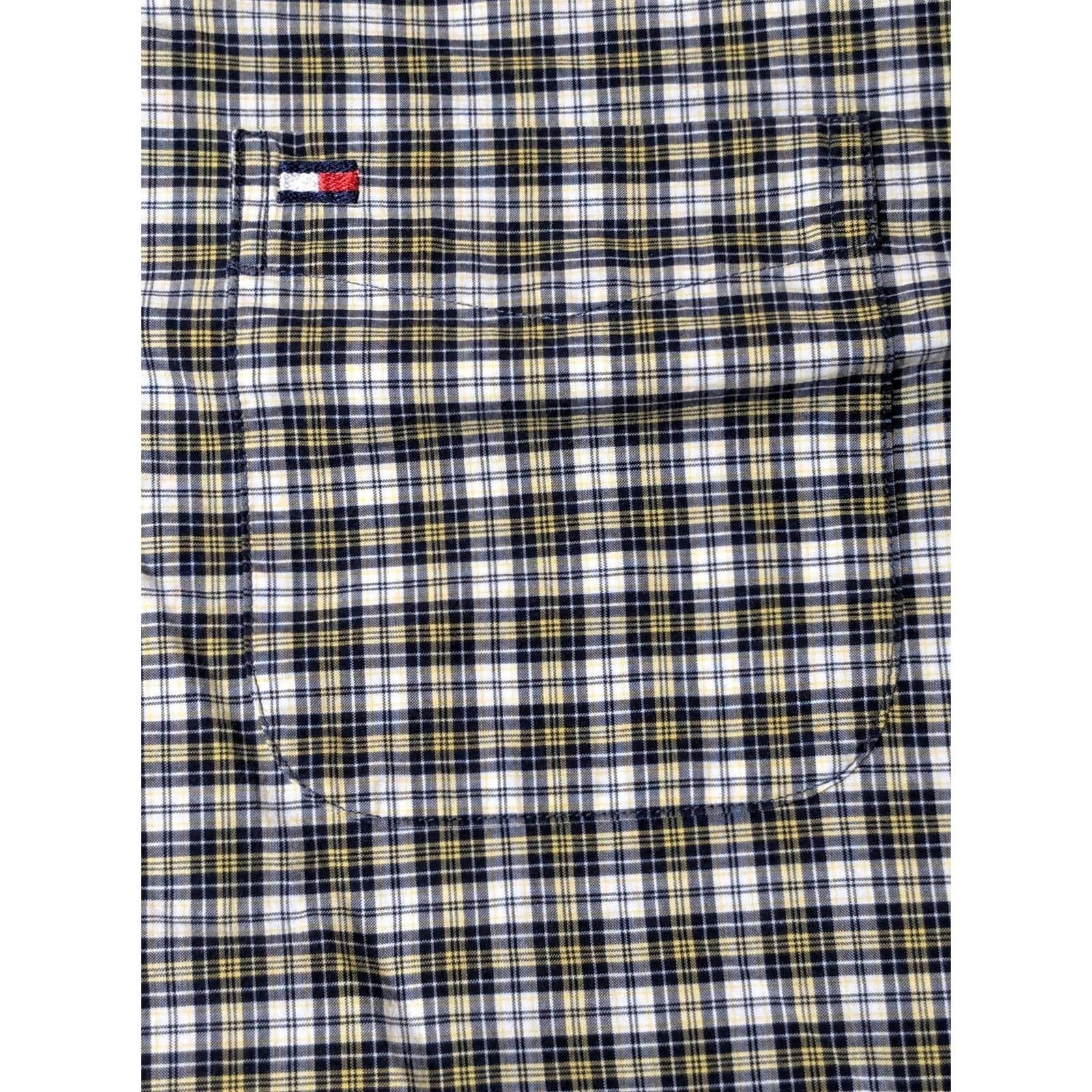 Tommy Hilfiger VTG Tommy Hilfiger Men Medium Blue Yellow Plaid 100% Cotton Button-Up Shirt Size US M / EU 48-50 / 2 - 7 Thumbnail
