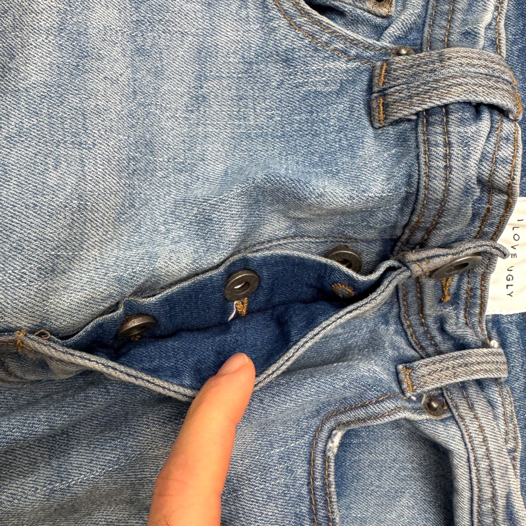 I Love Ugly I Love Ugly Jeans Pant Regular Rise Fixed Waist Tapered Slim Denim Size US 31 - 5 Thumbnail
