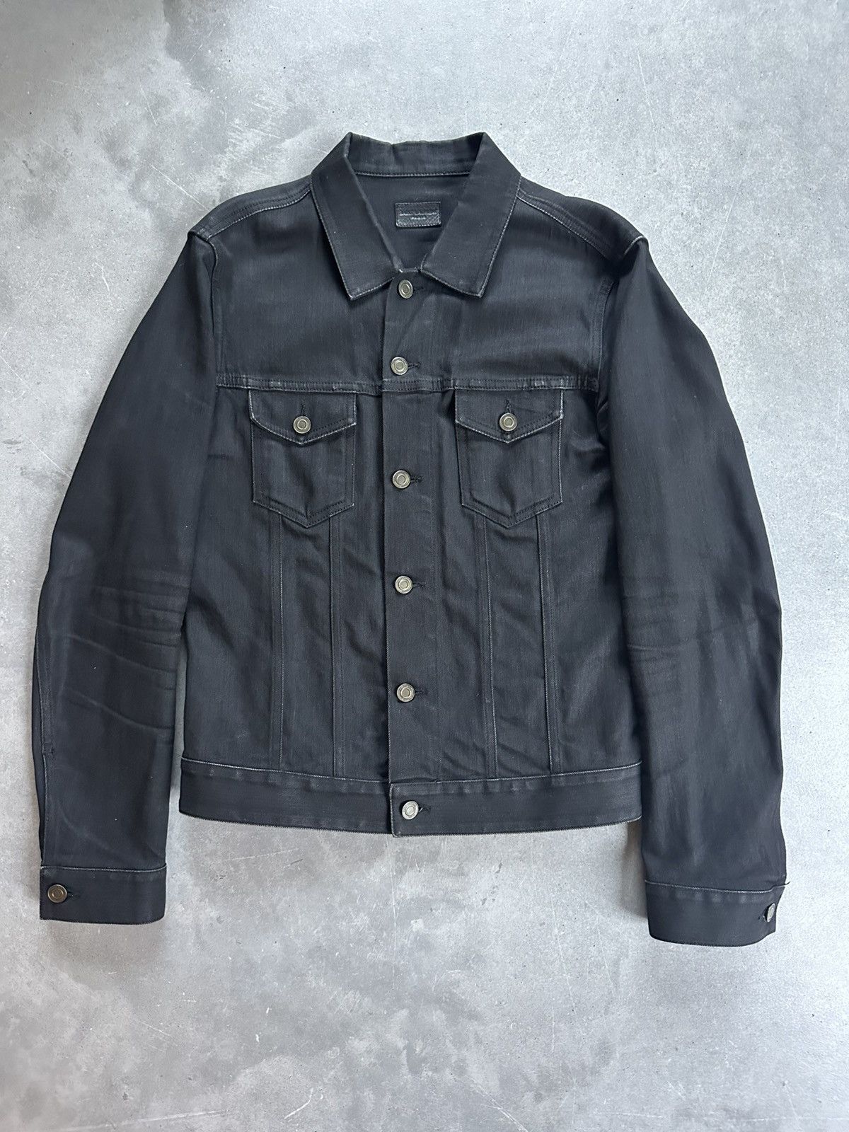 DJ01M denim trucker jeans jacket black wax waxed 2013 hedi