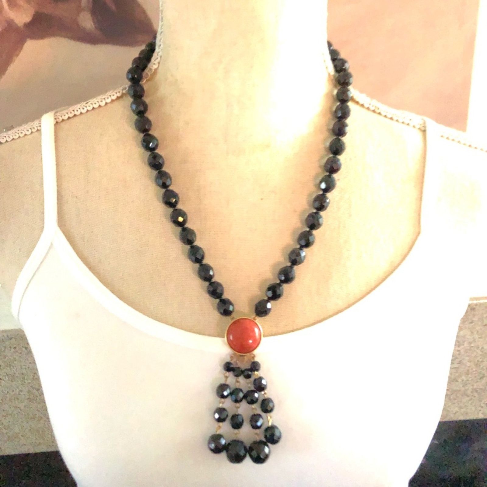 Vintage Vintage faceted glass bead versatile fringe necklace Size ONE SIZE - 1 Thumbnail