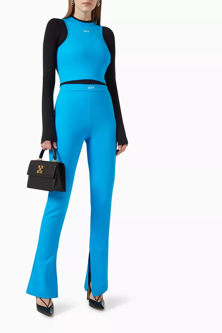 Off-White o1y1225 Sweatpant in Azure Size 26" / US 2 / IT 38 - 2 Thumbnail