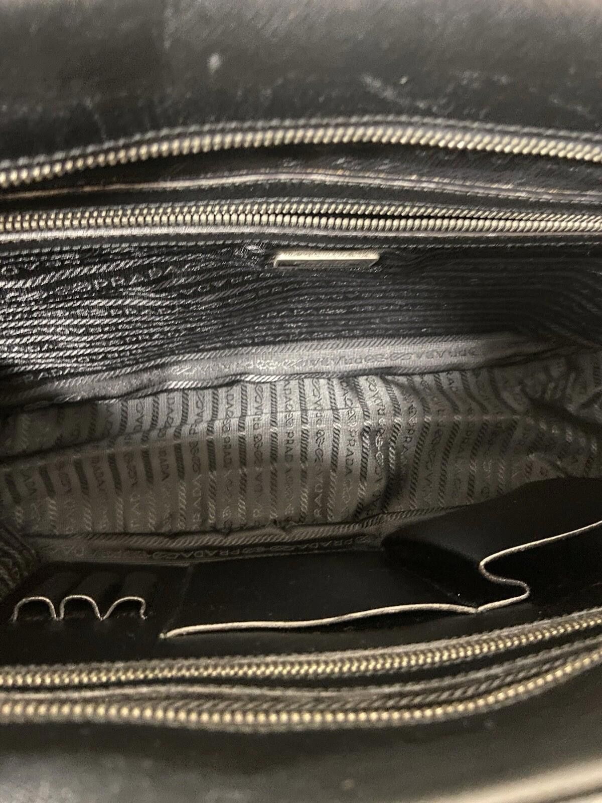 Prada Prada black saffiano leather briefcase travel handbag, good Size ONE SIZE - 10 Thumbnail