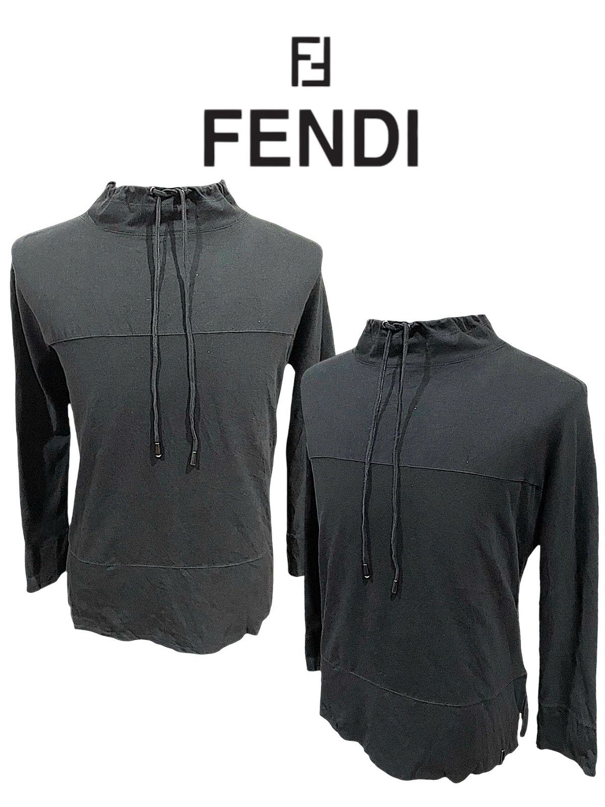 Fendi Fendi Boxy 90s Drawstring Turtle Neck Elastic Shirts Size US L / EU 52-54 / 3 - 1 Thumbnail