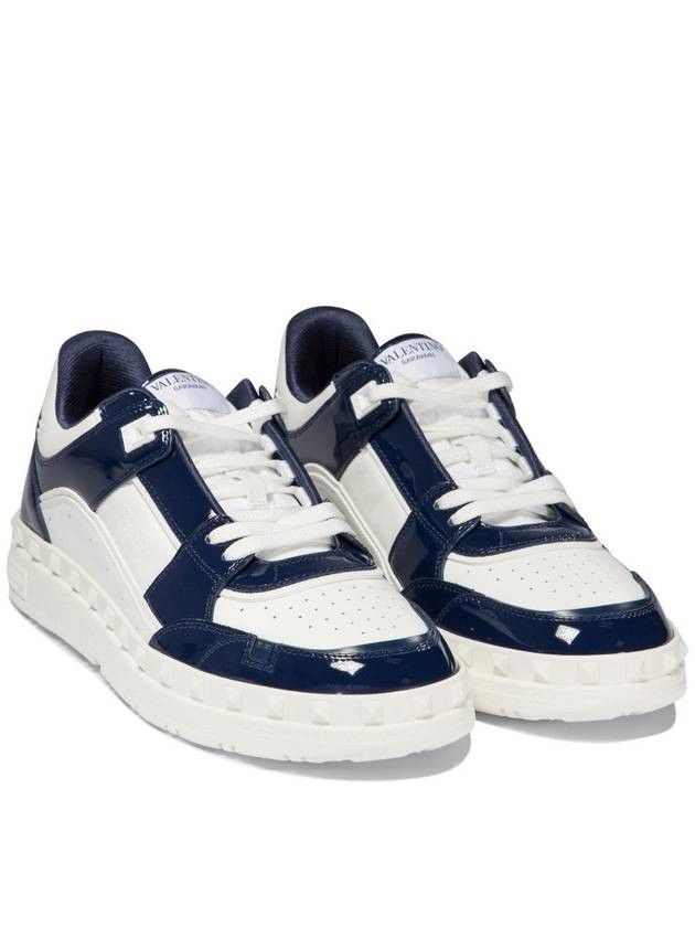 Valentino o1s22i1n1224 Patent Leather Low-Top Sneakers in White Blue Size US 13 / EU 46 - 2 Thumbnail