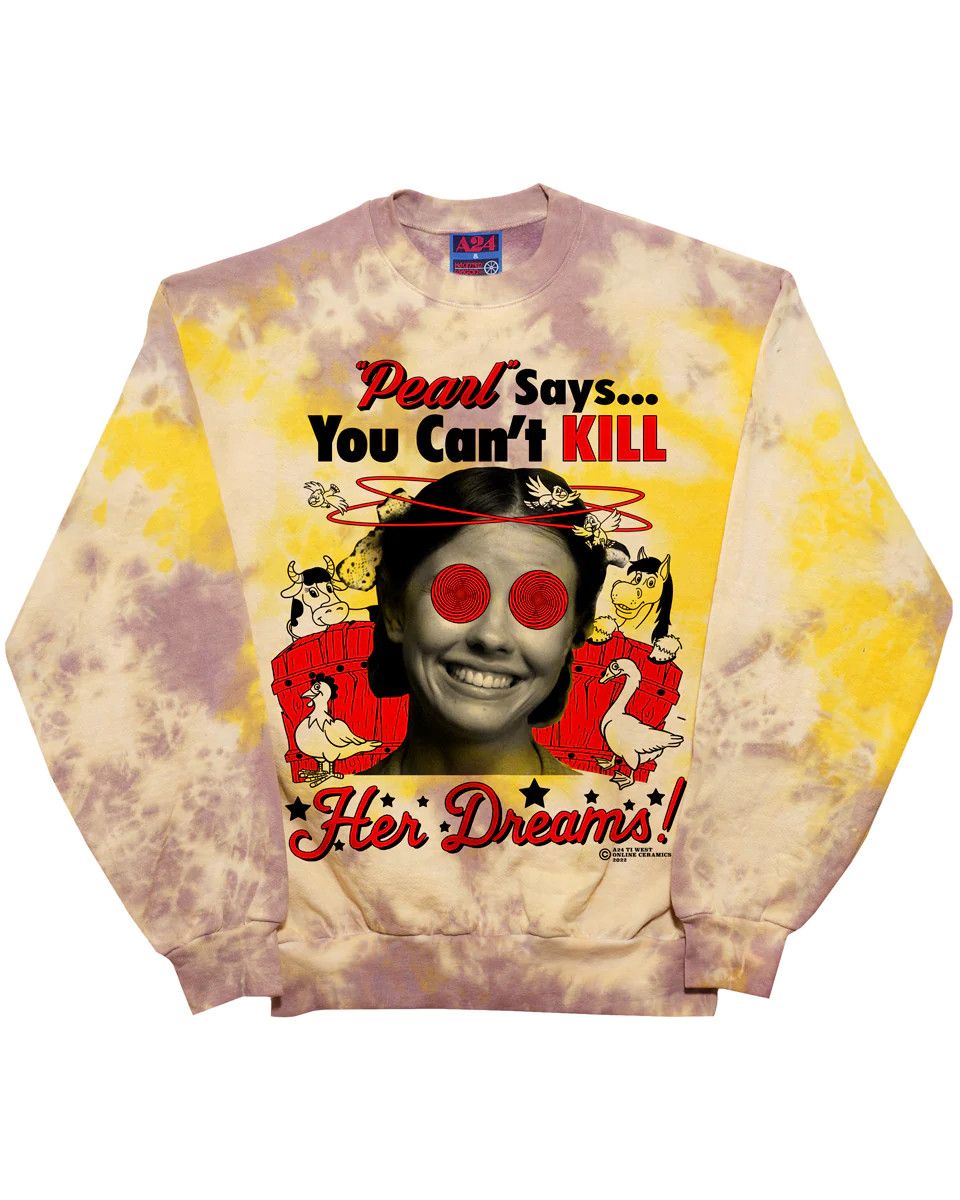 A24 x Online Ceramics x Pearl Movie Tie Dye Sweatshirt RARE