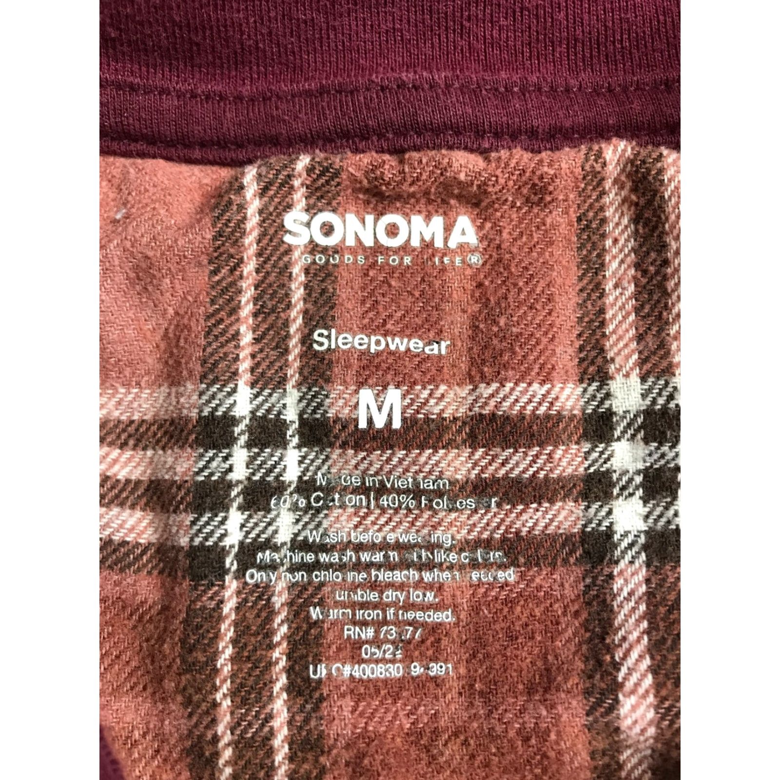 Vintage Sonoma Shirt Men’s Size Medium Long Sleeve Sleepwear Red Maroon Cotton Blend Crew Neck Pajama Top Vintage: No Size US M / EU 48-50 / 2 - 5 Thumbnail