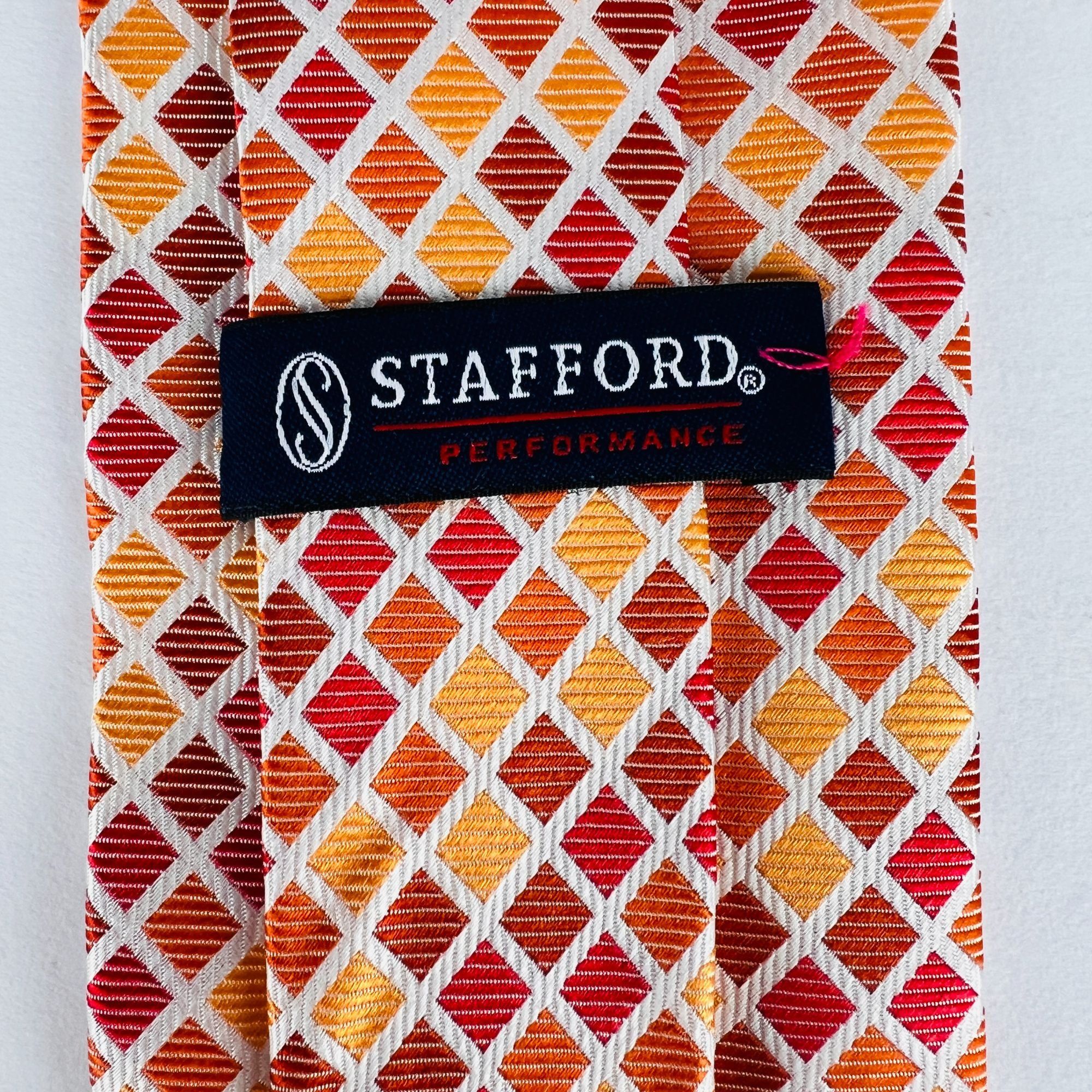 Stafford Stafford Performance Squares Orange Shades Necktie Tie Size ONE SIZE - 5 Thumbnail