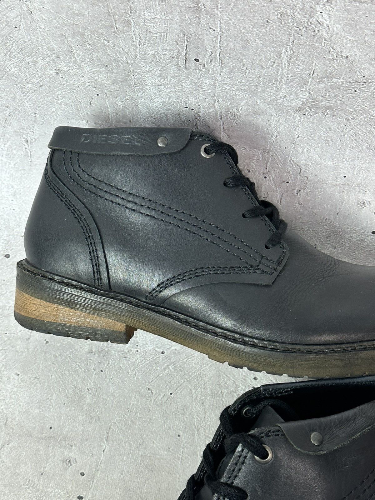 Diesel Diesel Leather Logo Grey Men’s Lace-up Ankle Boots Size US 9.5 / EU 42-43 - 8 Thumbnail