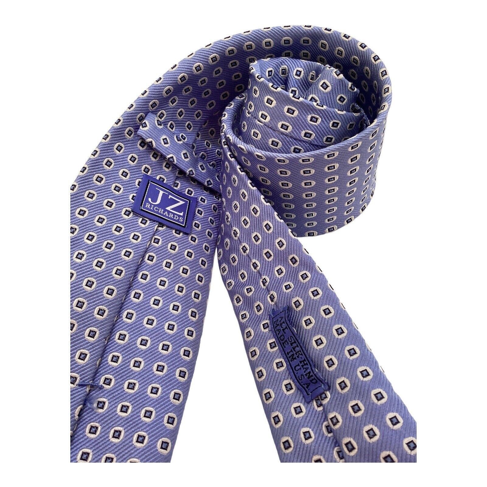 Richard James JZ RICHARDS Purple Geometric Luxury Silk Tie Hand Made In U Size ONE SIZE - 3 Thumbnail