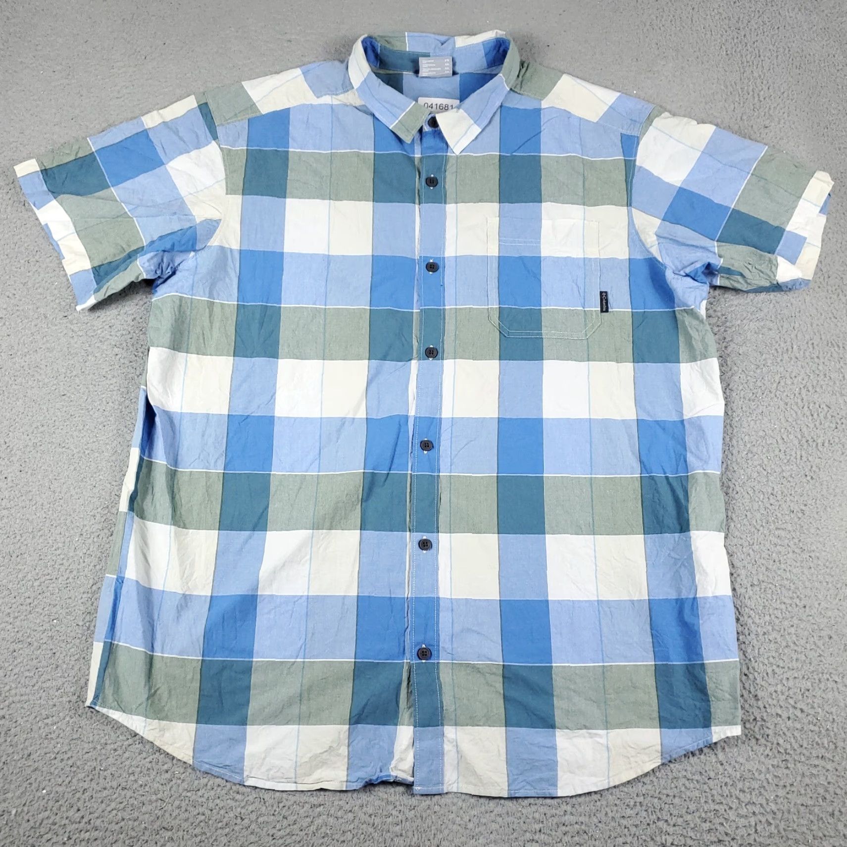 Vintage Columbia Shirt Mens 2XL Blue Plaid Short Sleeve Casual Button Up Size US XXL / EU 58 / 5 - 2 Thumbnail