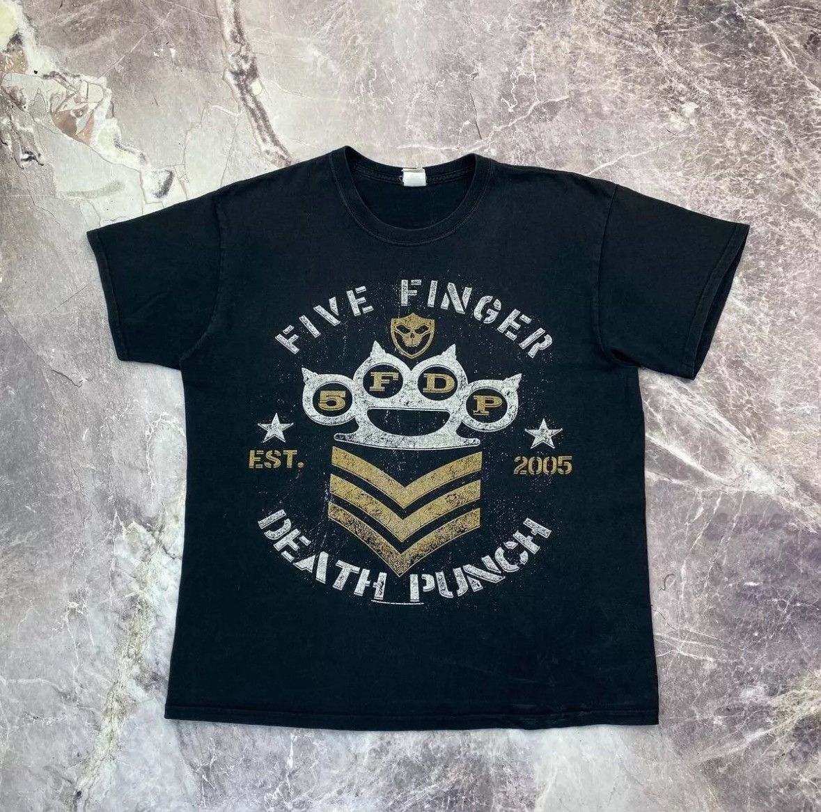 Band Tees × Vintage Five Finger Death Punch Graphic T-Shirt Rock 2017 metalica Size US L / EU 52-54 / 3 - 8 Thumbnail