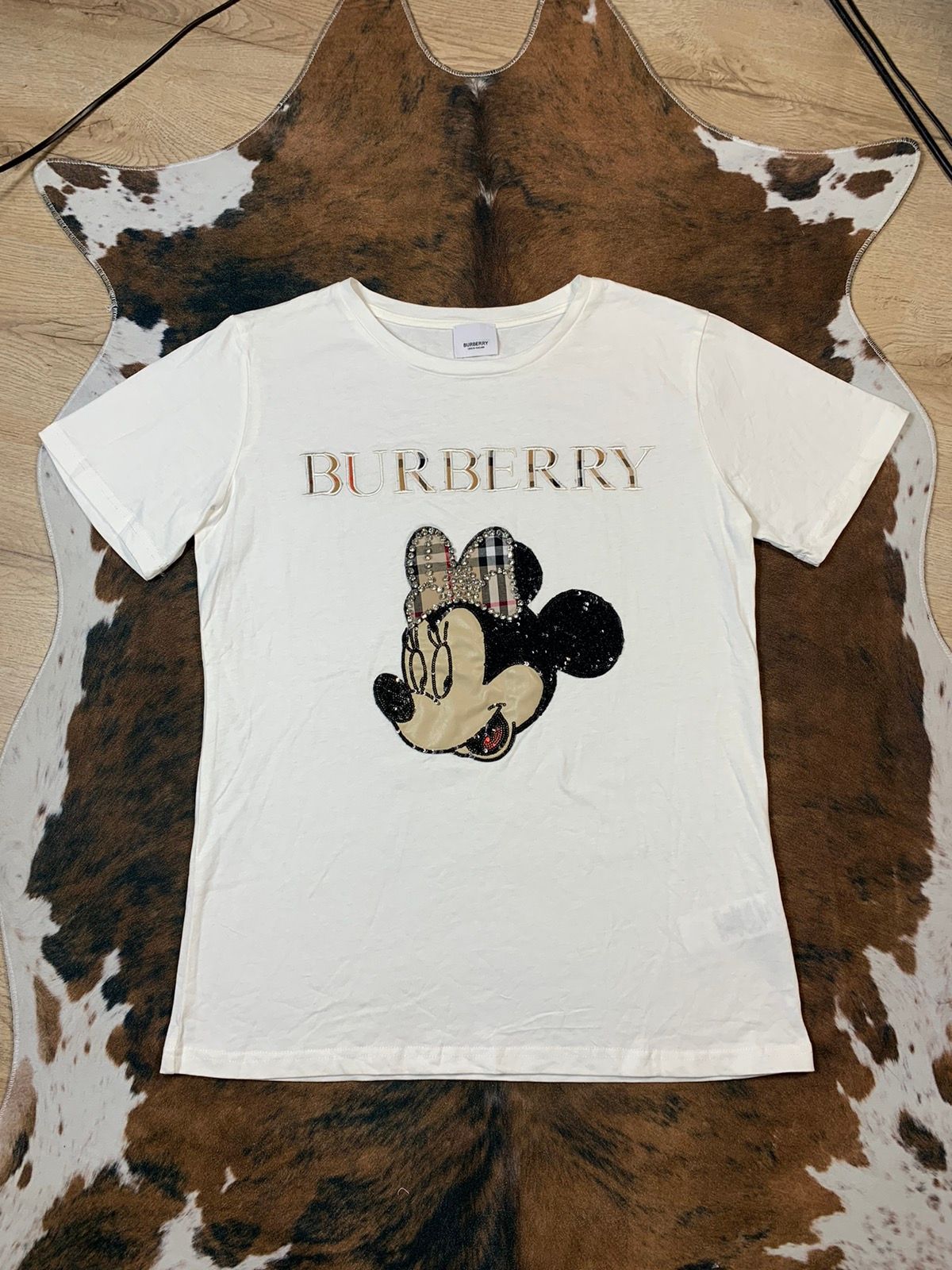 Pre-owned Burberry Disney T Shirt Tee Mouse In White