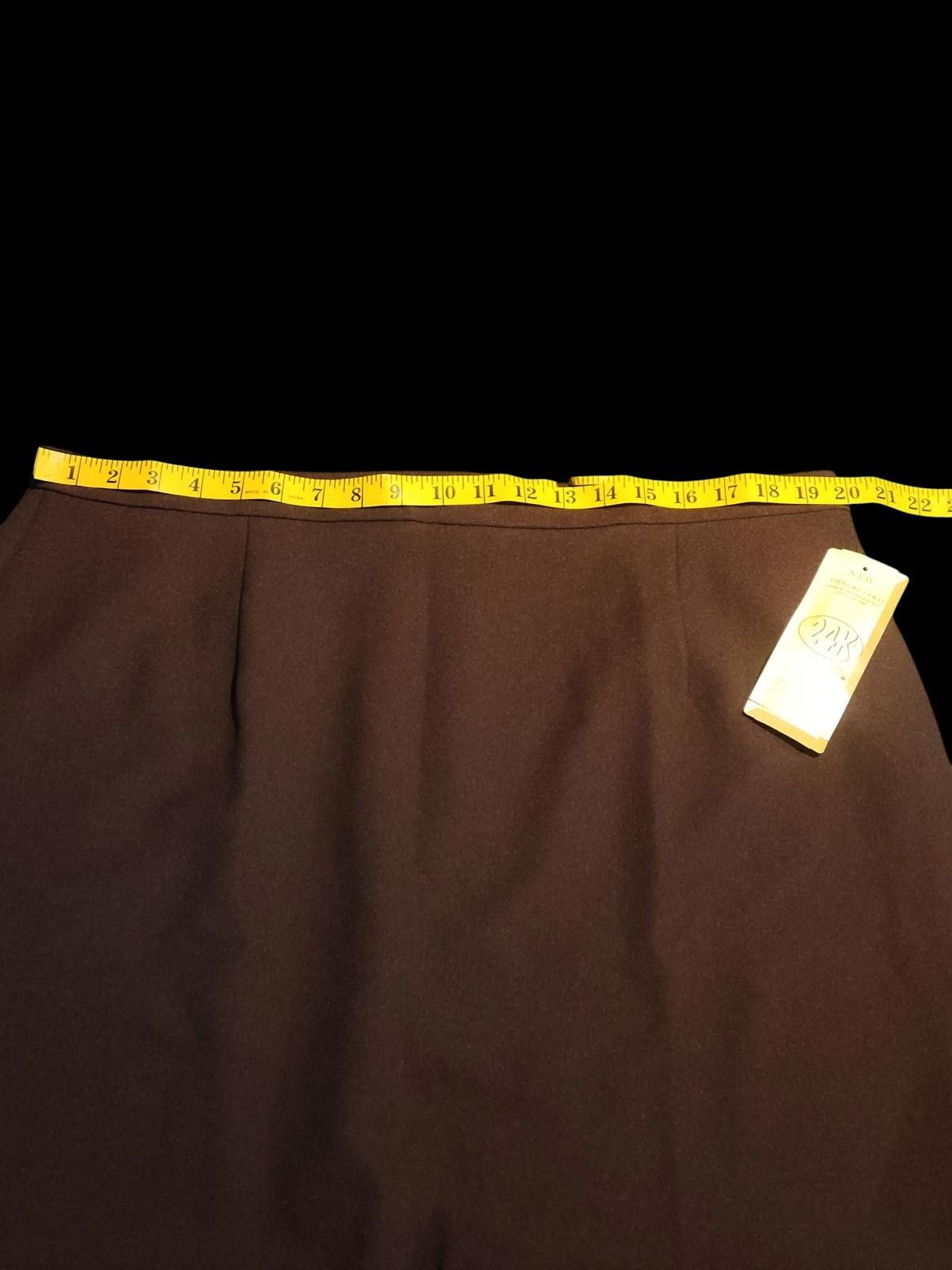 Designer Vintage 24K Brown Two-Piece Skirt (20)and Vest (24W) Set Size 3XL / US 20-22 - 5 Thumbnail