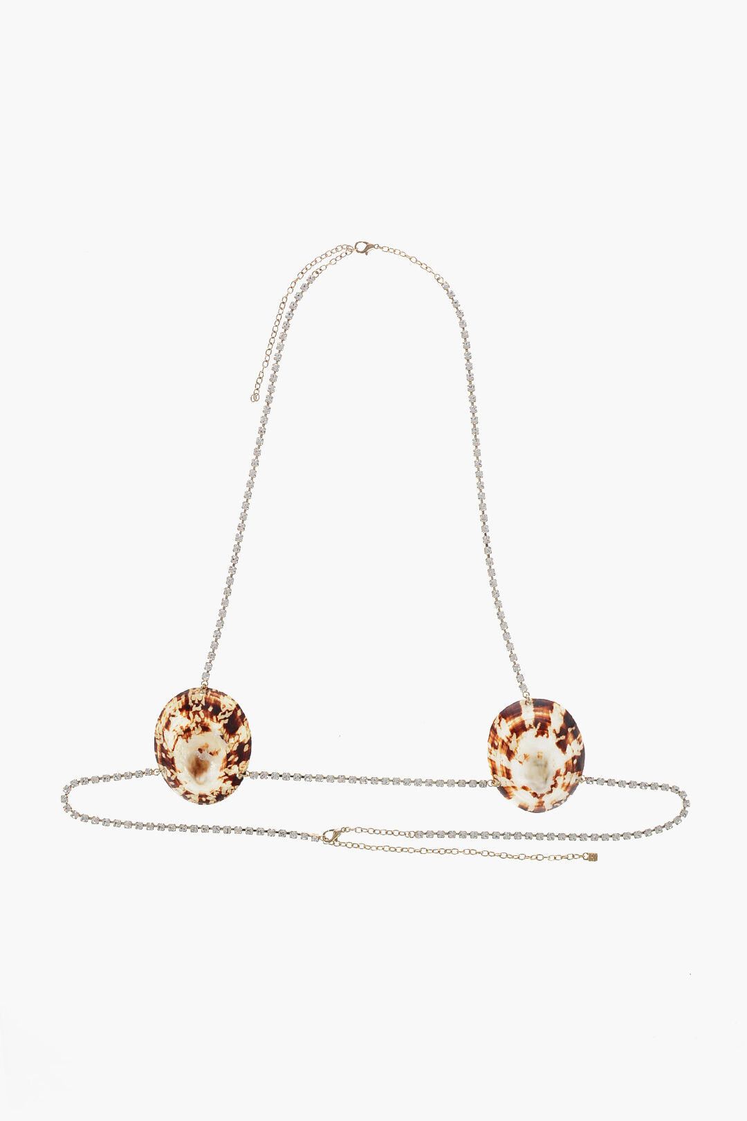 Dsquared2 Metal Bra Body Chain Embellished with Rhinestones and Shells Size ONE SIZE - 1 Thumbnail