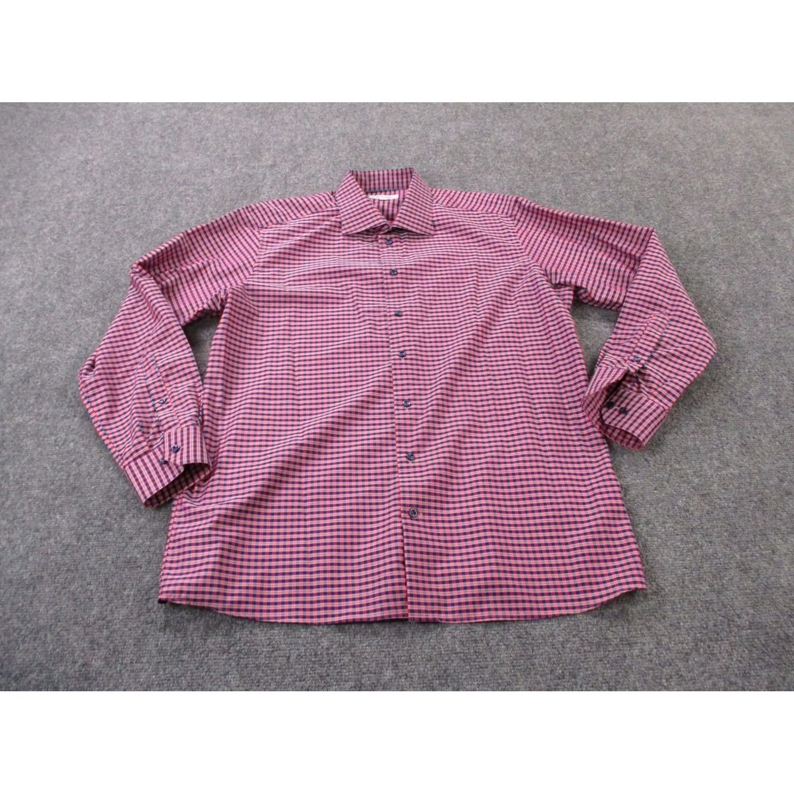 Eton Eton Shirt Men 2XL Plaid Button-Up Long Sleeve Collared Knit Cotton Multicolor Classic Casual Size 48R - 2 Thumbnail