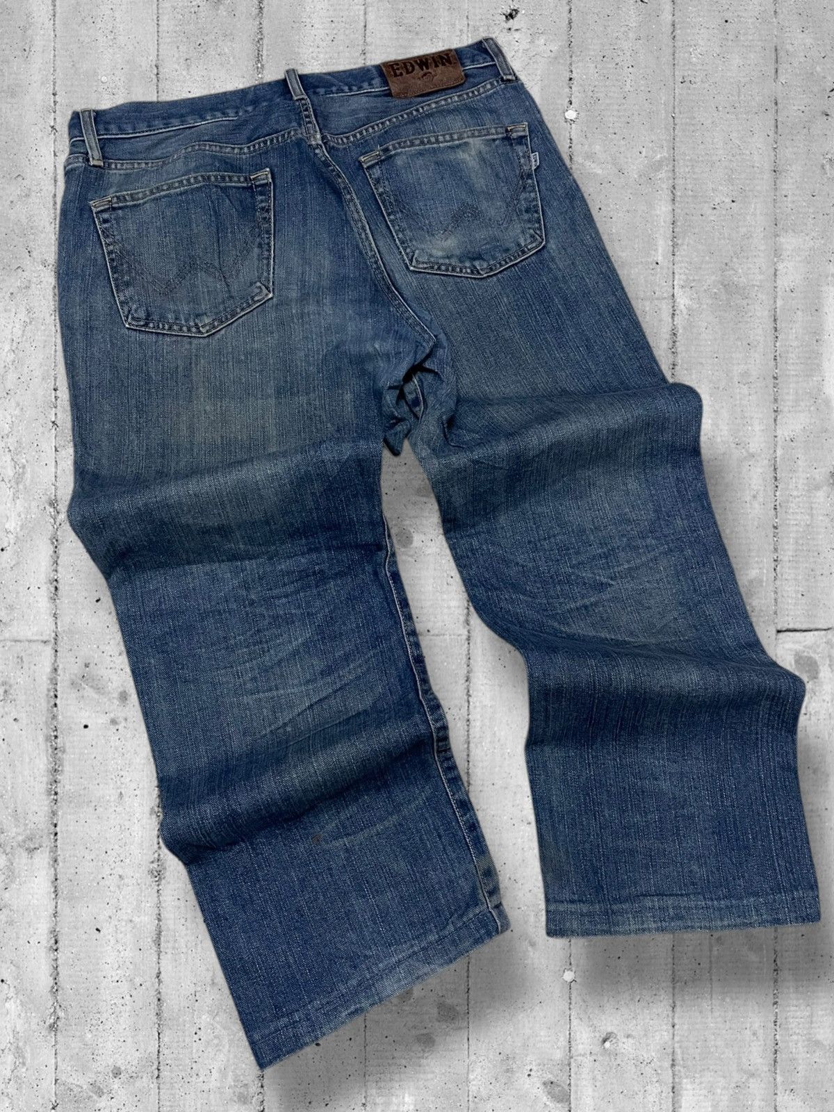 Designer × Edwin × Vintage Vintage 1990s Japan Designer Edwin Distressed Mudwash Denim Size US 32 / EU 48 - 9 Thumbnail