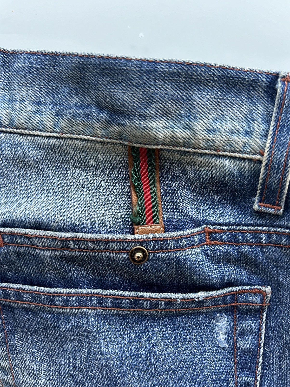 Gucci Gucci Embroidered Logo Distressed Jeans (2007) Size US 36 / EU 52 - 4 Thumbnail