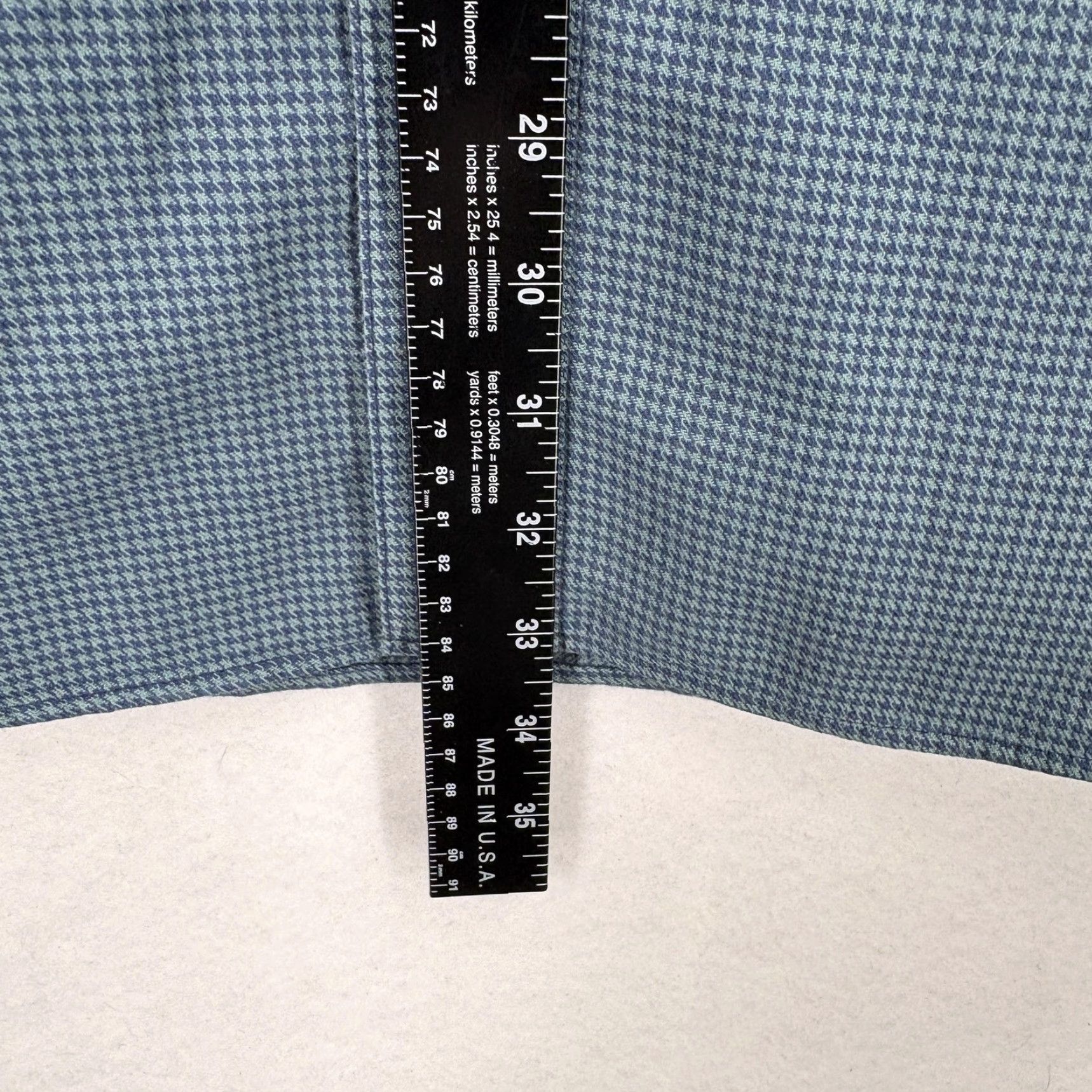 Vintage L.L. Bean Shirt Mens 2XL Blue Green Houndstooth Traditional Fit Cotton Camp Trail Button-Up Pockets Size US XXL / EU 58 / 5 - 6 Thumbnail