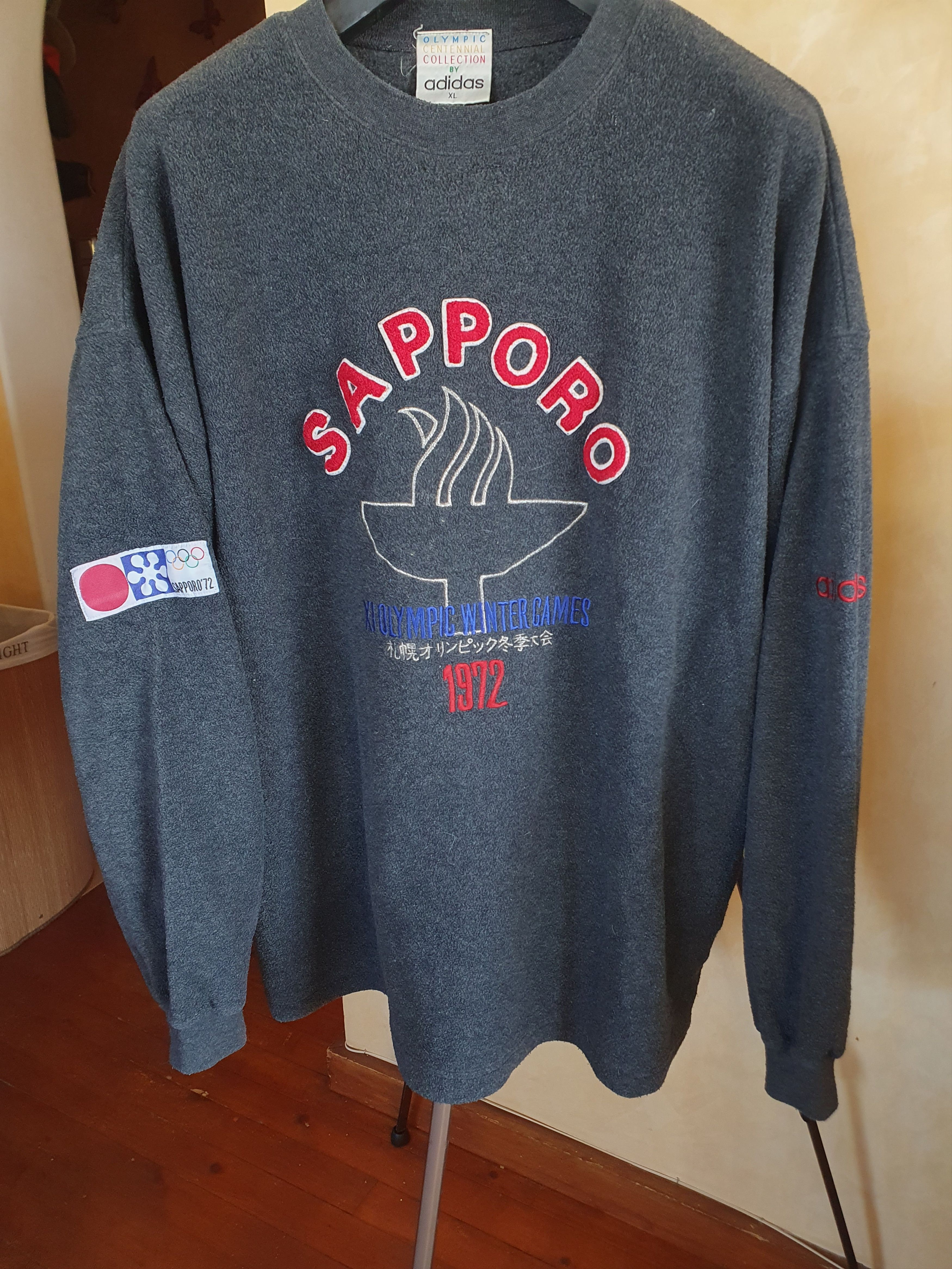 Adidas × Japanese Brand × Vintage Adidas Sapporo XI Olimpic Winter Games 1972 Vintage Fleece Size US XL / EU 56 / 4 - 10 Thumbnail