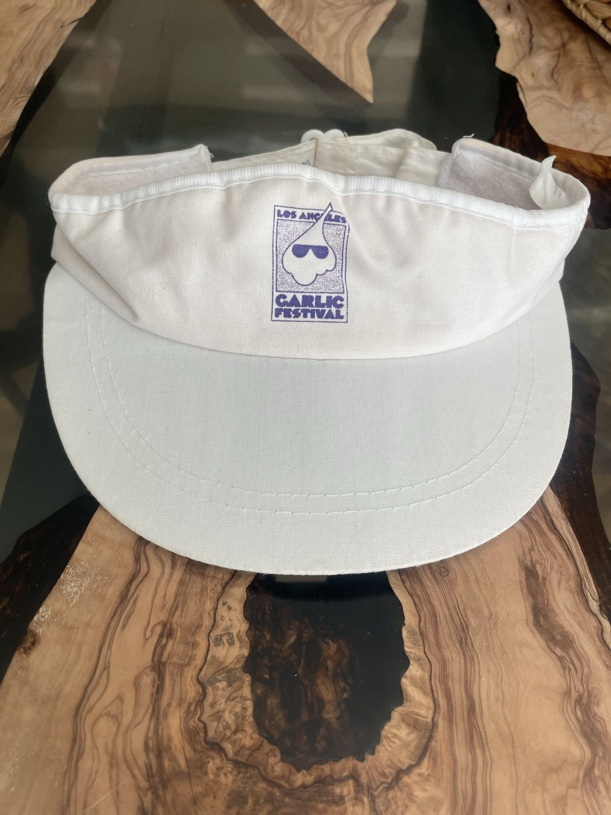 Vintage 1980s Los Angeles Garlic Festival Adjustable Visor Cap Retro Size ONE SIZE - 10 Thumbnail